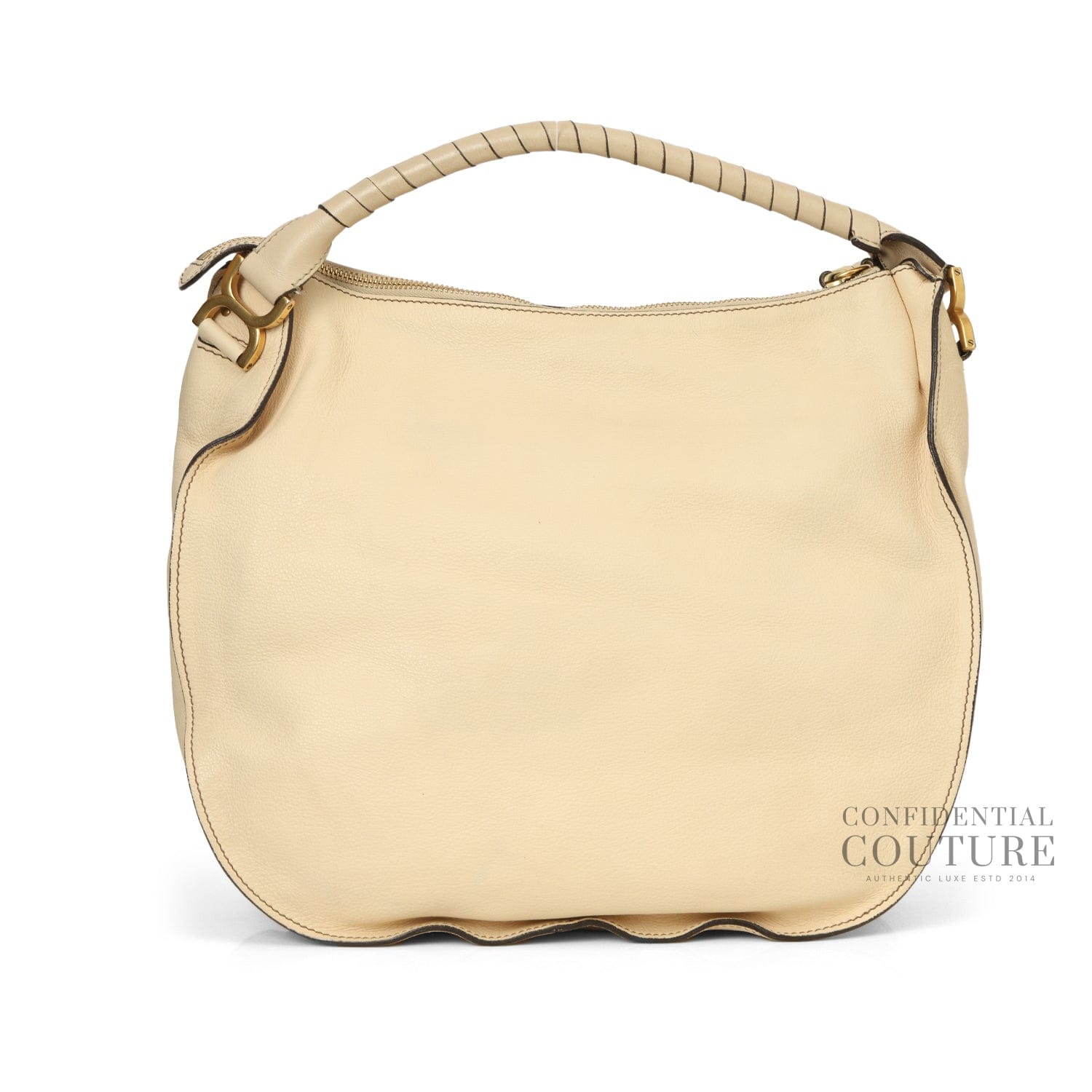 Chloe Ivory Calfskin Leather Large Marcie Hobo Bag