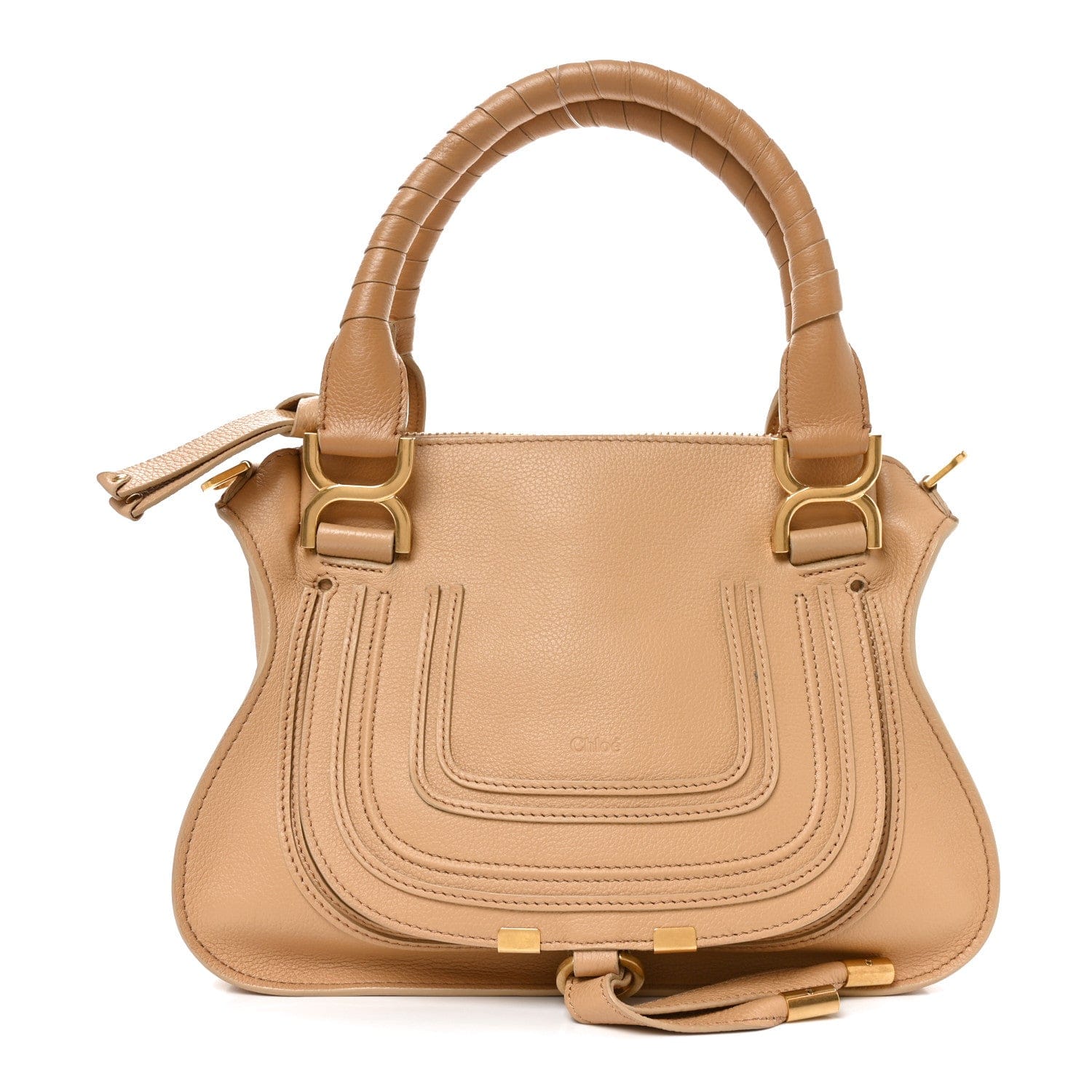 Chloe Calfskin Small Marcie Satchel Milky Brown