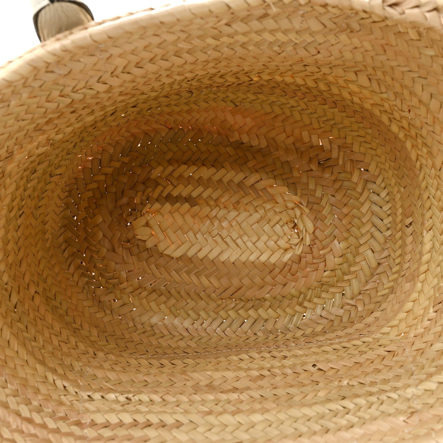 Chloe Raffia Grain Calfskin Medium Marcie Basket White
