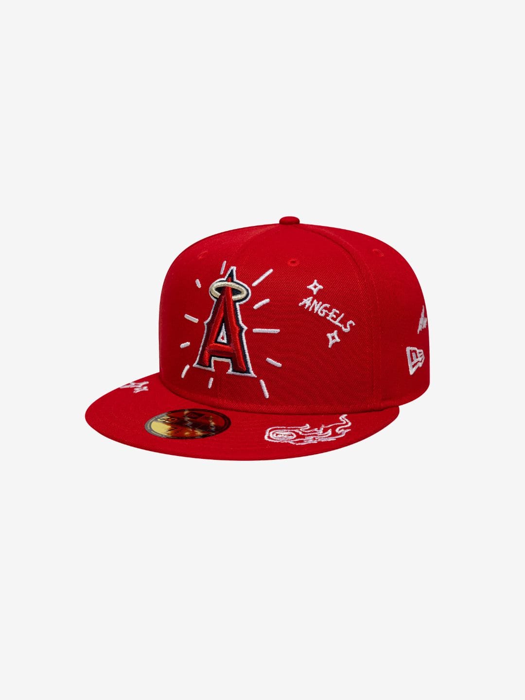New Era Los Angeles Anaheim 59FIFTY Fitted Cap Red Scribble