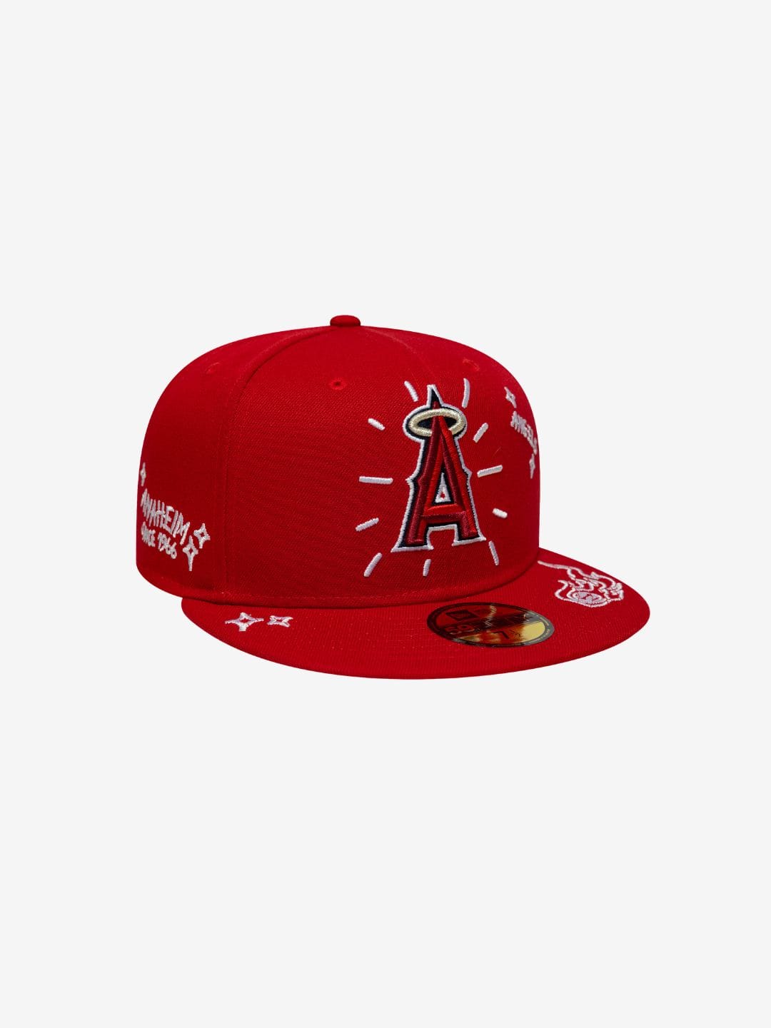 New Era Los Angeles Anaheim 59FIFTY Fitted Cap Red Scribble