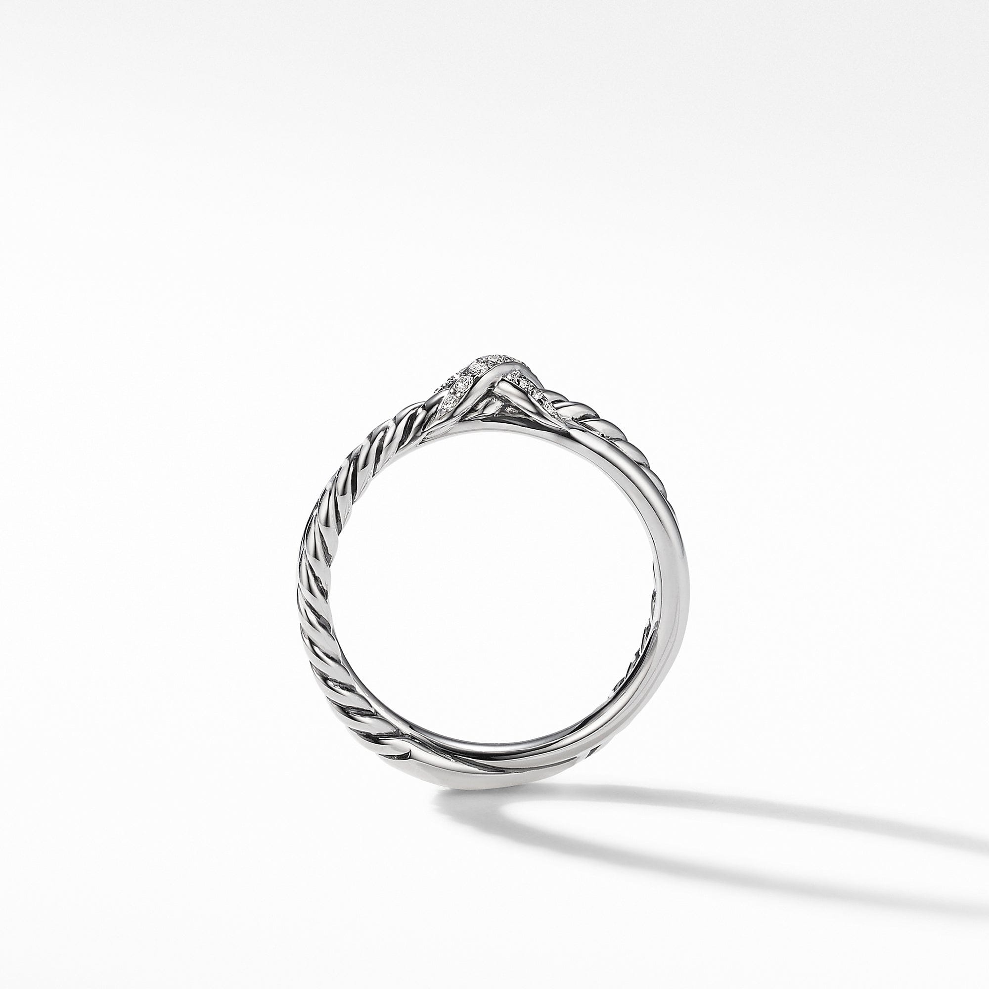 David Yurman Petite x Ring with Pavé Diamonds, Size 7