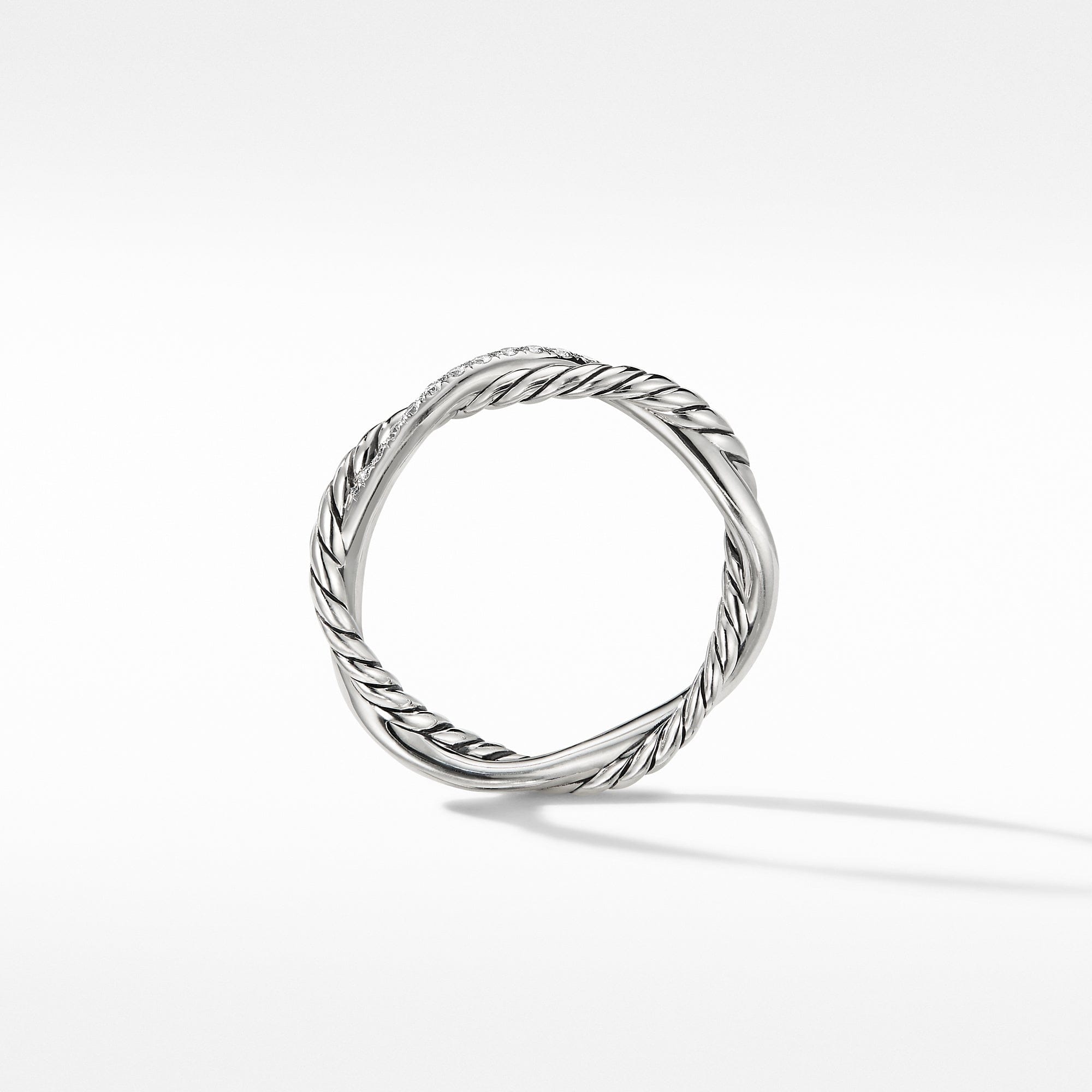 David Yurman Petite Infinity Twisted Ring with Pavé Diamonds, Size 6