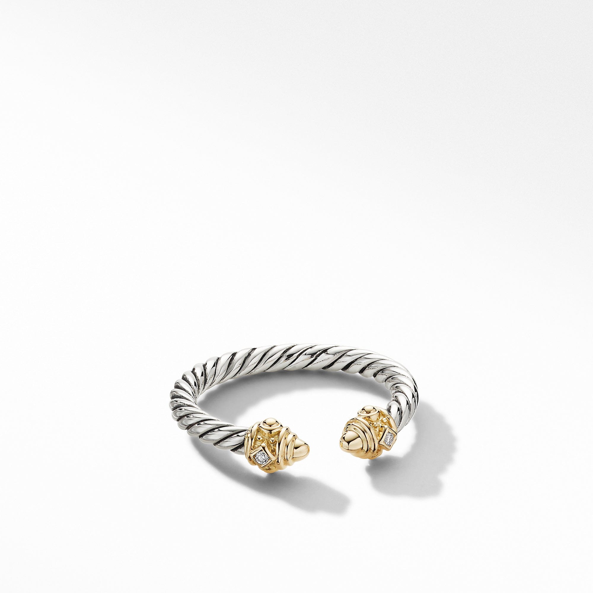 David Yurman Renaissance Ring, 14K Yellow Gold and Diamonds, Size 7