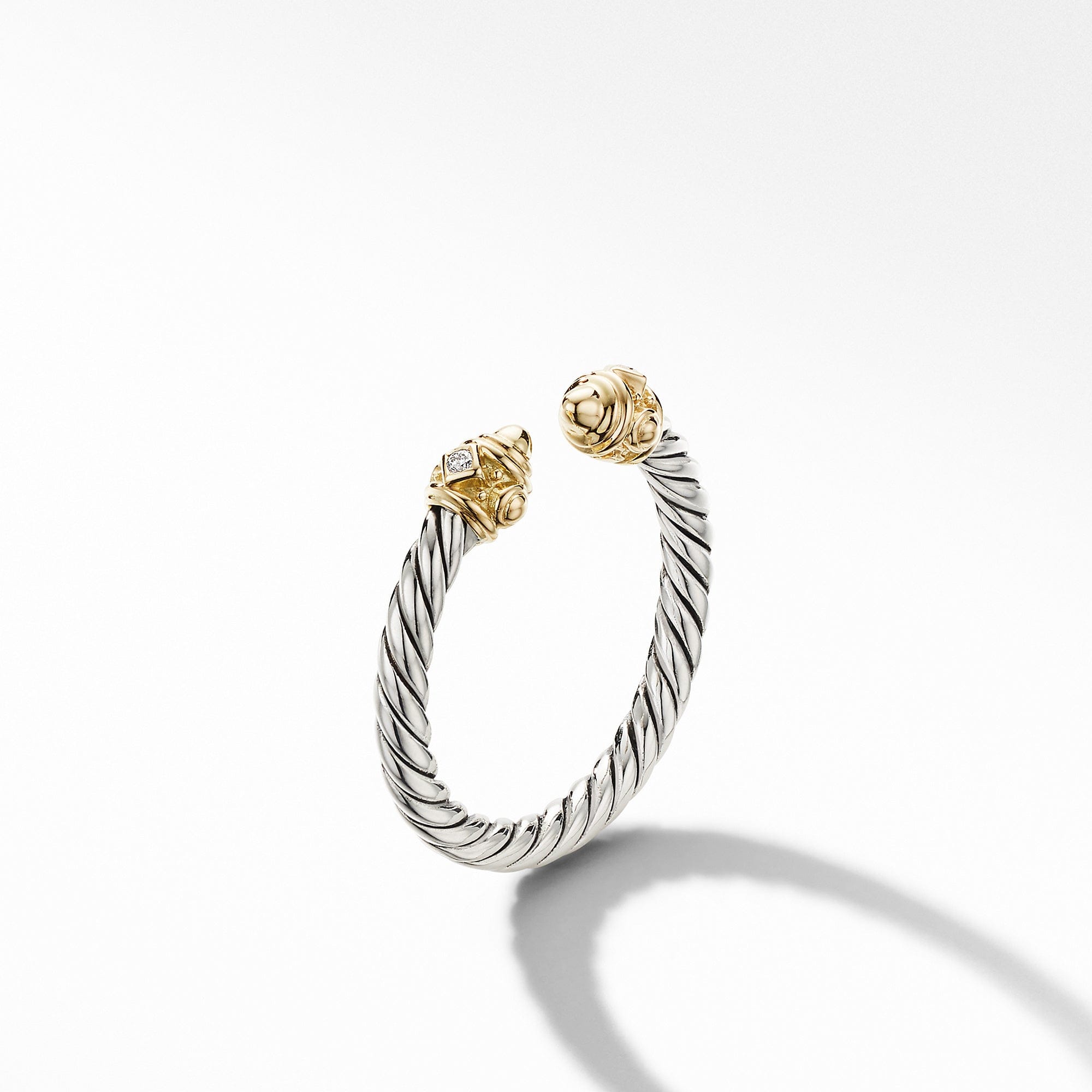 David Yurman Renaissance Ring, 14K Yellow Gold and Diamonds, Size 7