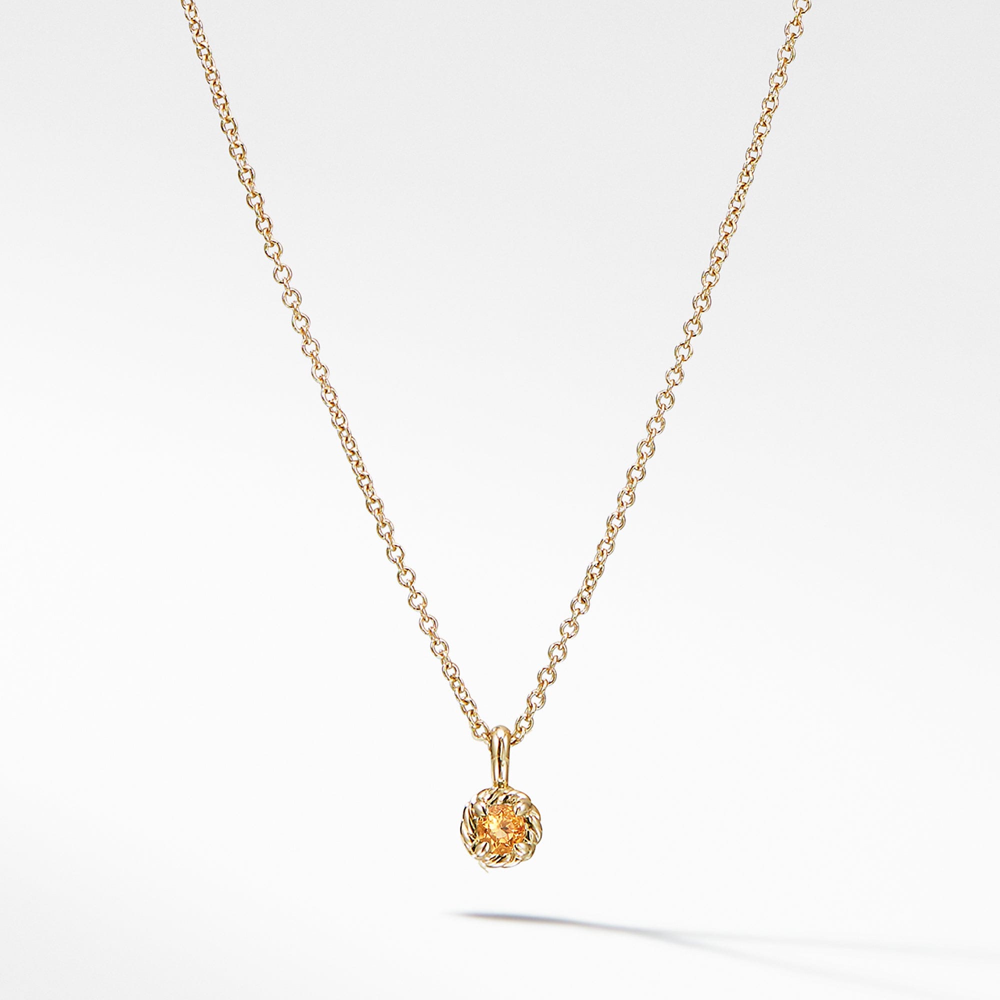 David Yurman Cable Collectibles® Kids Necklace Birthstone Necklace with Citrine in 18K Gold, 3 mm