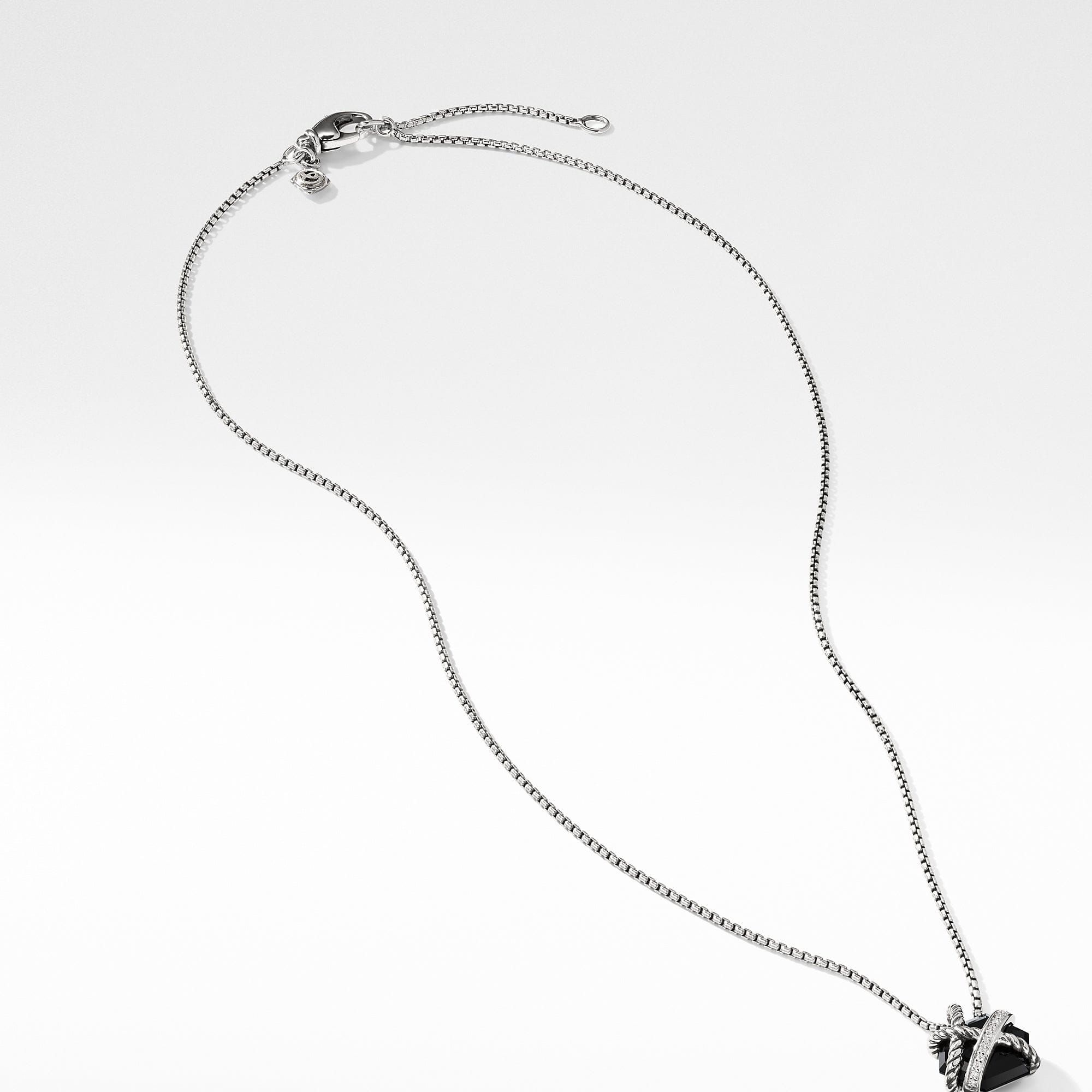 David Yurman Necklace with Black Onyx and Diamonds, 17" Length