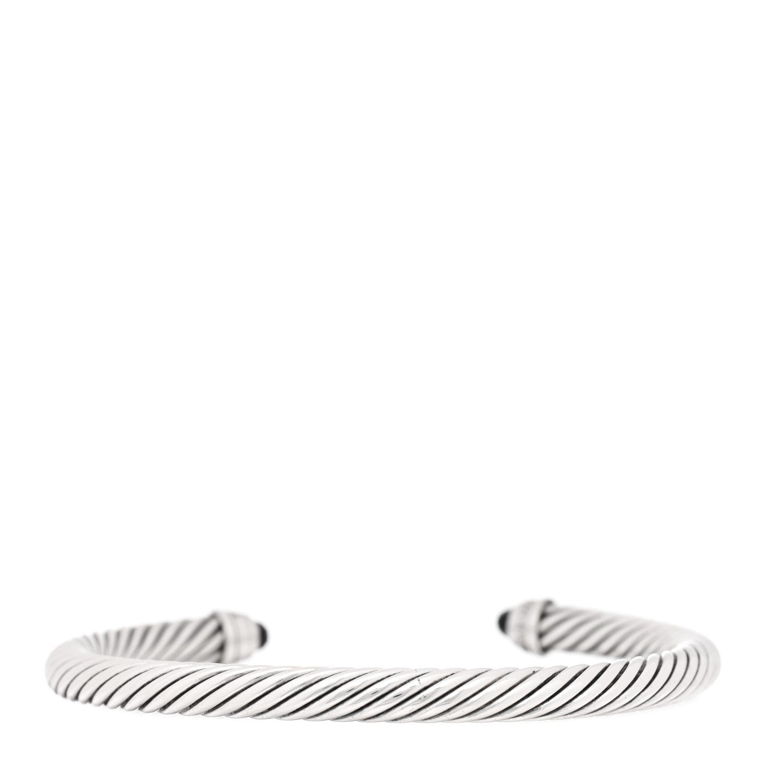 David Yurman Sterling Silver Diamond Black Onyx 5 mm Cable Classics Bracelet