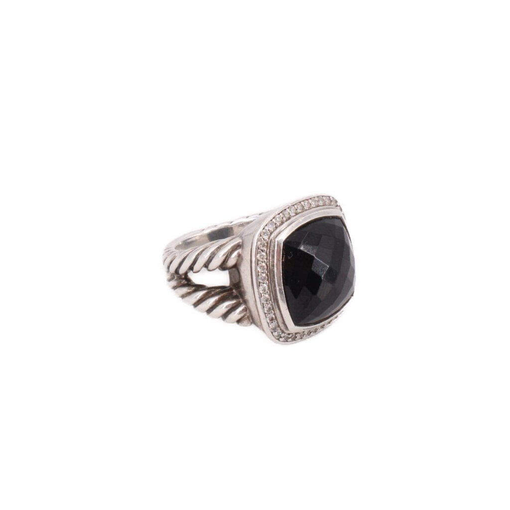 DAVID Yurman ALBION STERLING SILVER, ONYX, DIAMOND RINGS 7