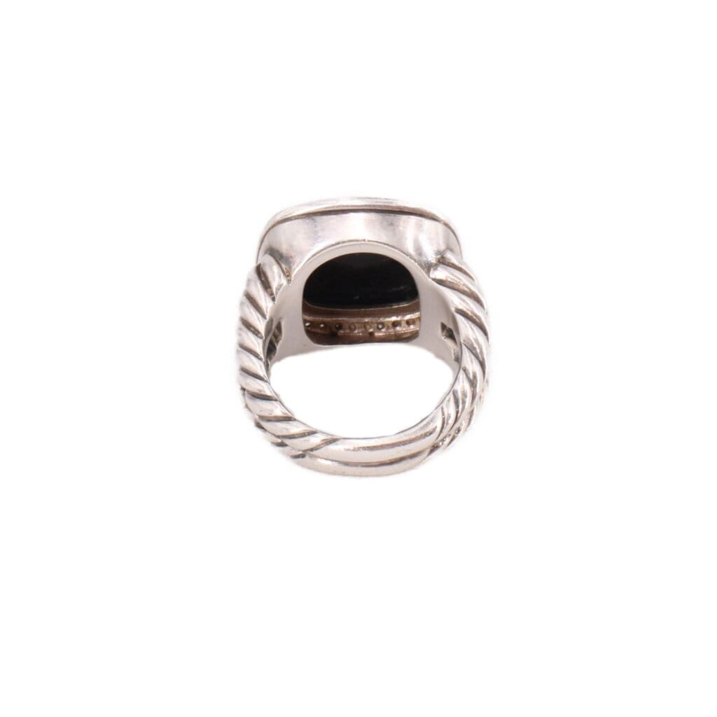 DAVID Yurman ALBION STERLING SILVER, ONYX, DIAMOND RINGS 7