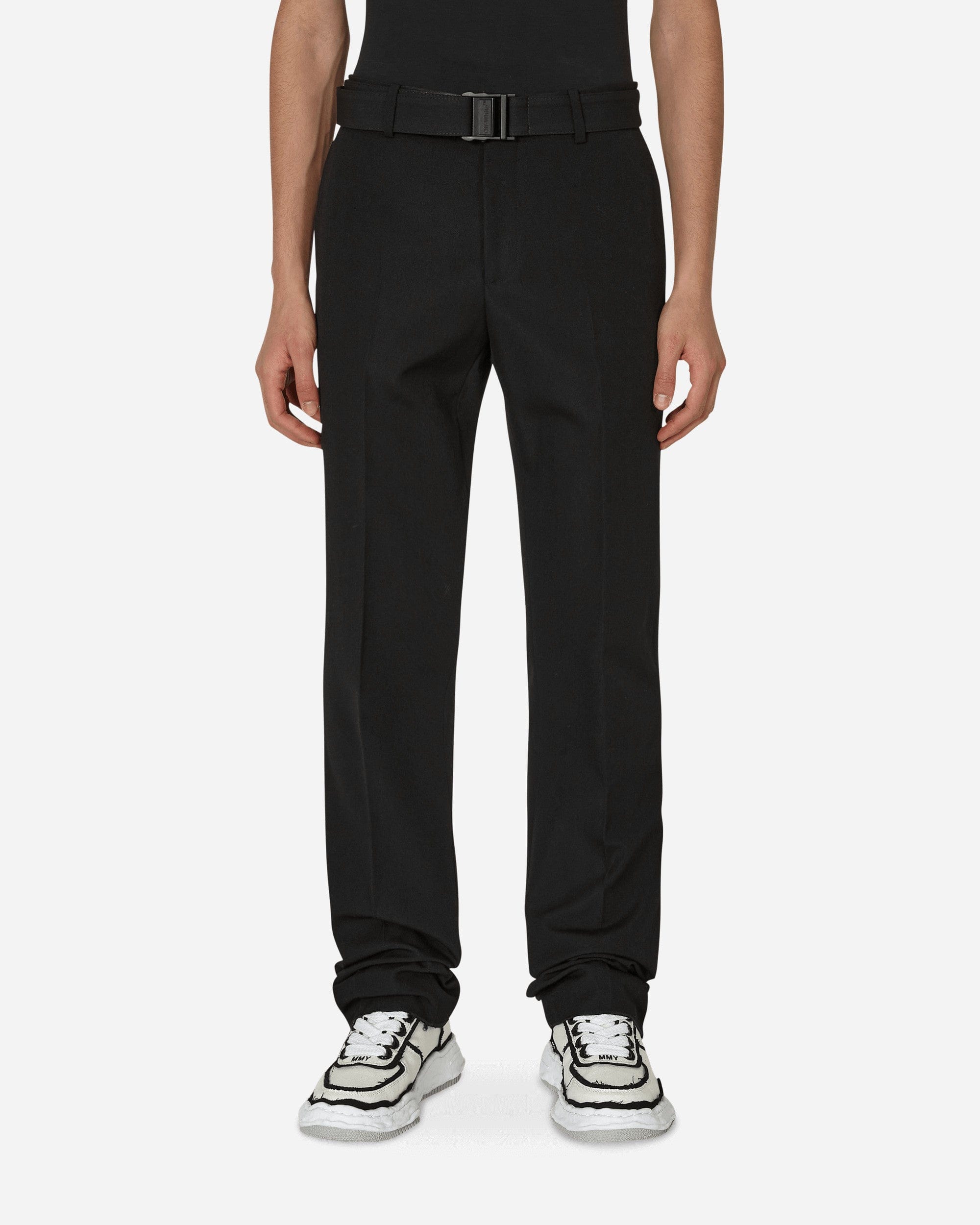 Off-White Buckle Dry Wool Slim Pants Black