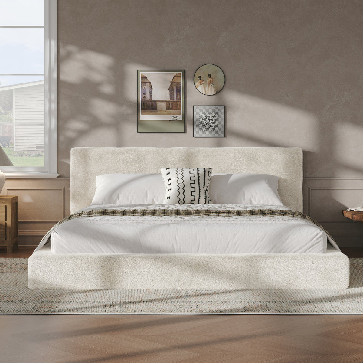 Off-White Streamdale AirFrame King Frameless Bed Surround, 8.7" Cloud Cushion, Off - white