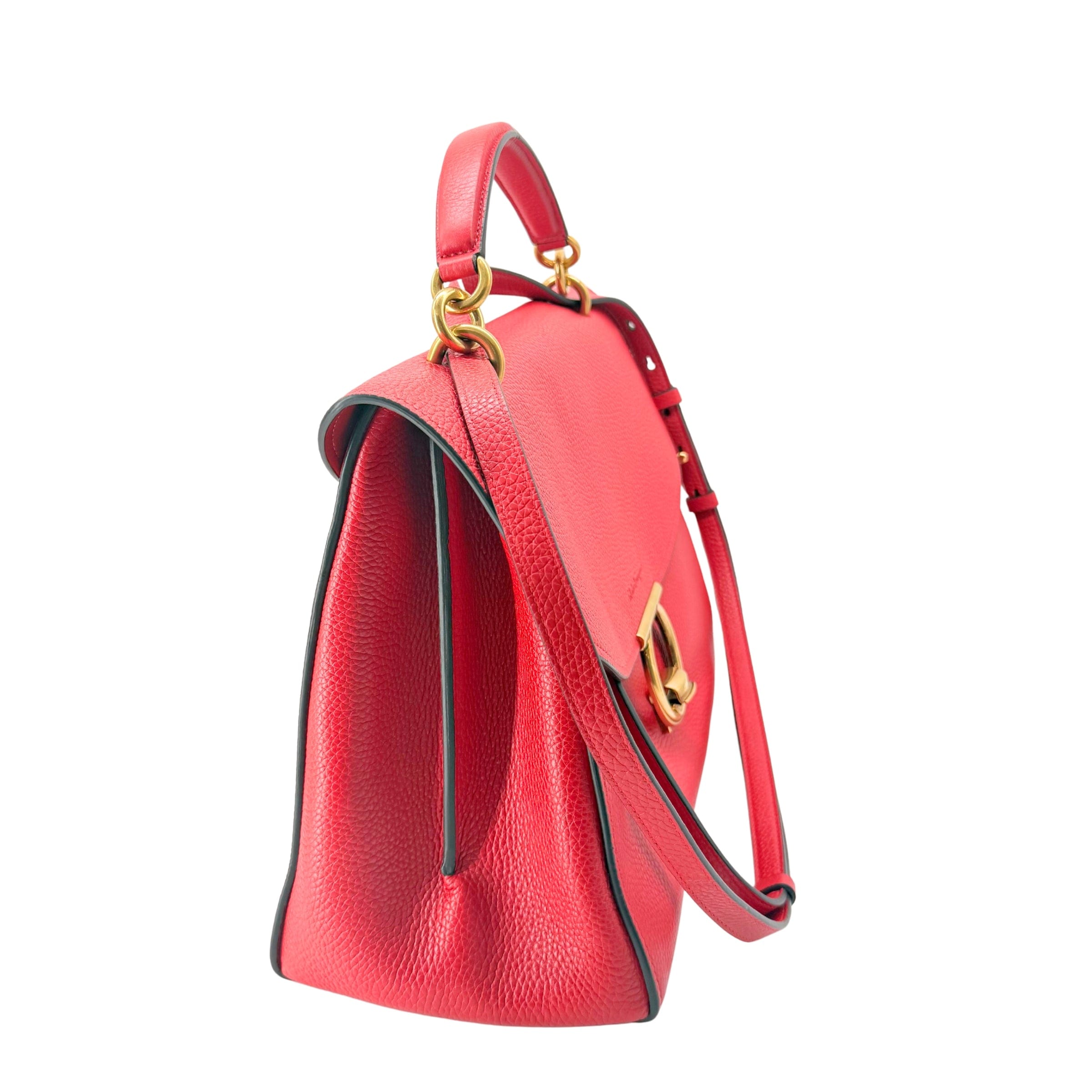 Ferragamo Salvatorre Ferragamo Gancini Top Handle Flap Bag