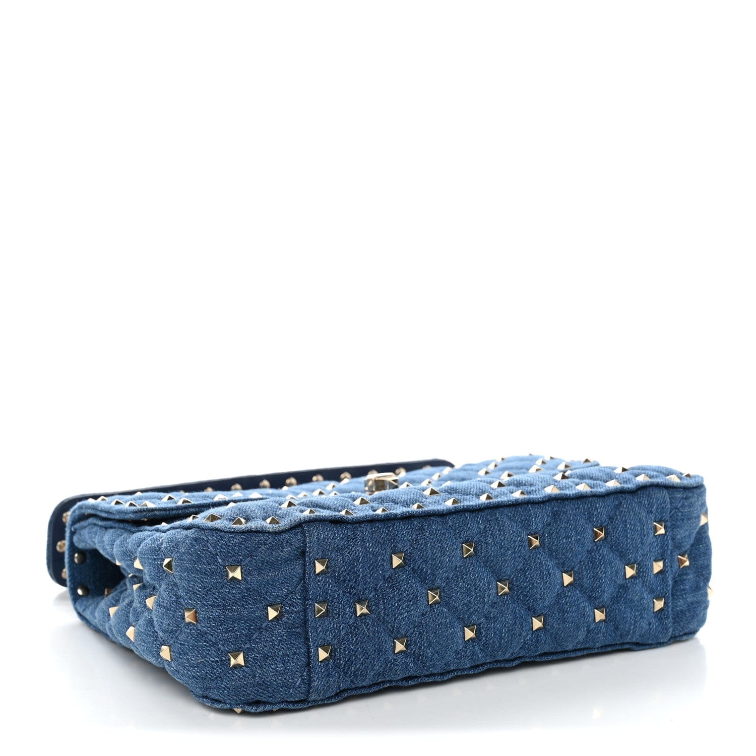 Valentino Garavani Denim Medium Rockstud Spike Shoulder Bag Denim