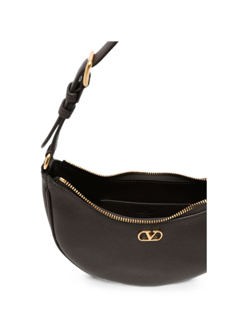 Valentino Garavani VLogo Signature Leather Shoulder Bag — black