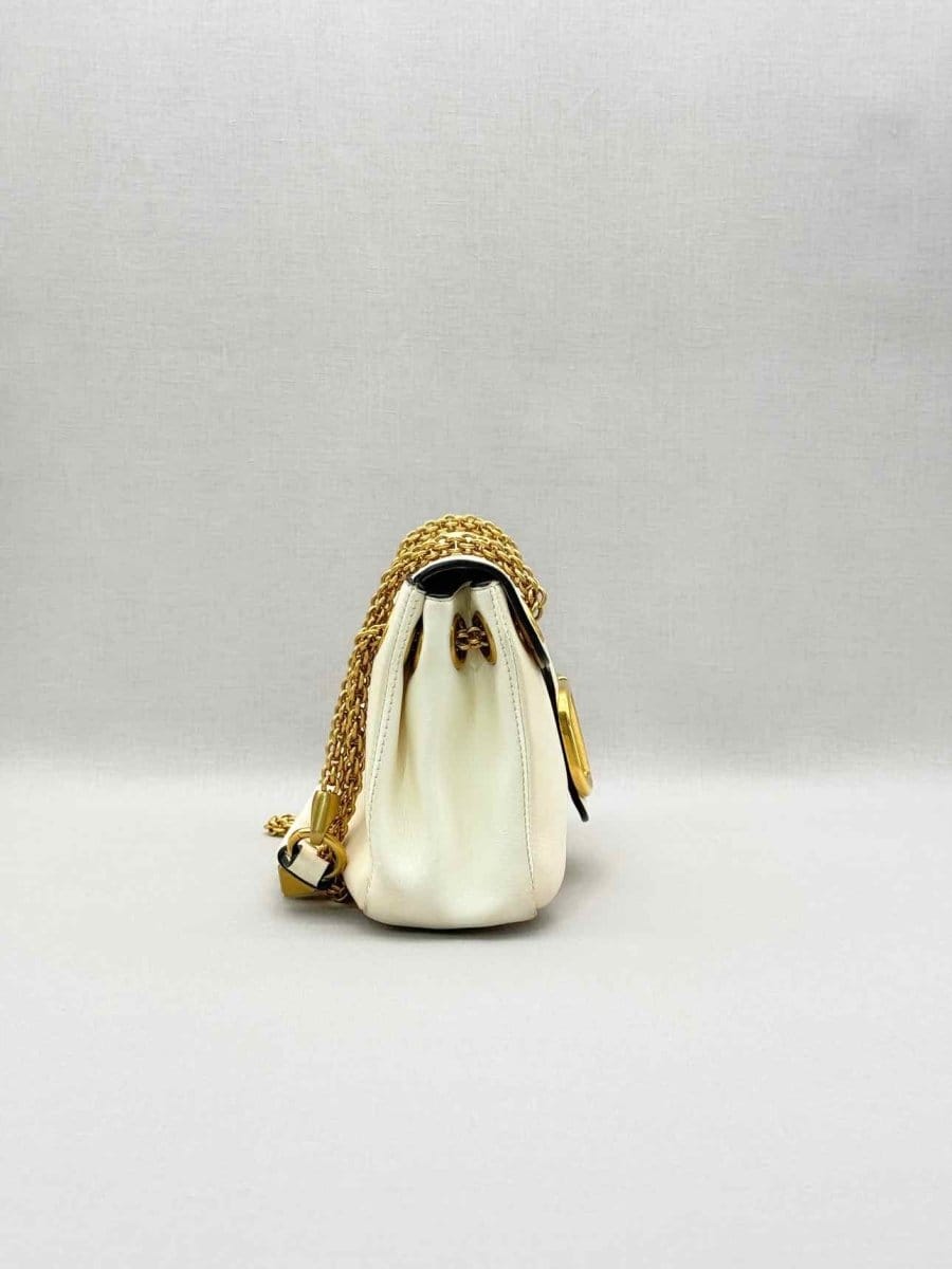 Valentino Garavani Stud Sign Cream Shoulder Bag