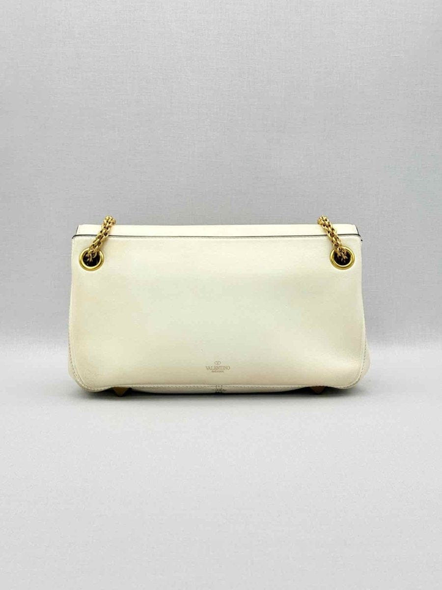 Valentino Garavani Stud Sign Cream Shoulder Bag