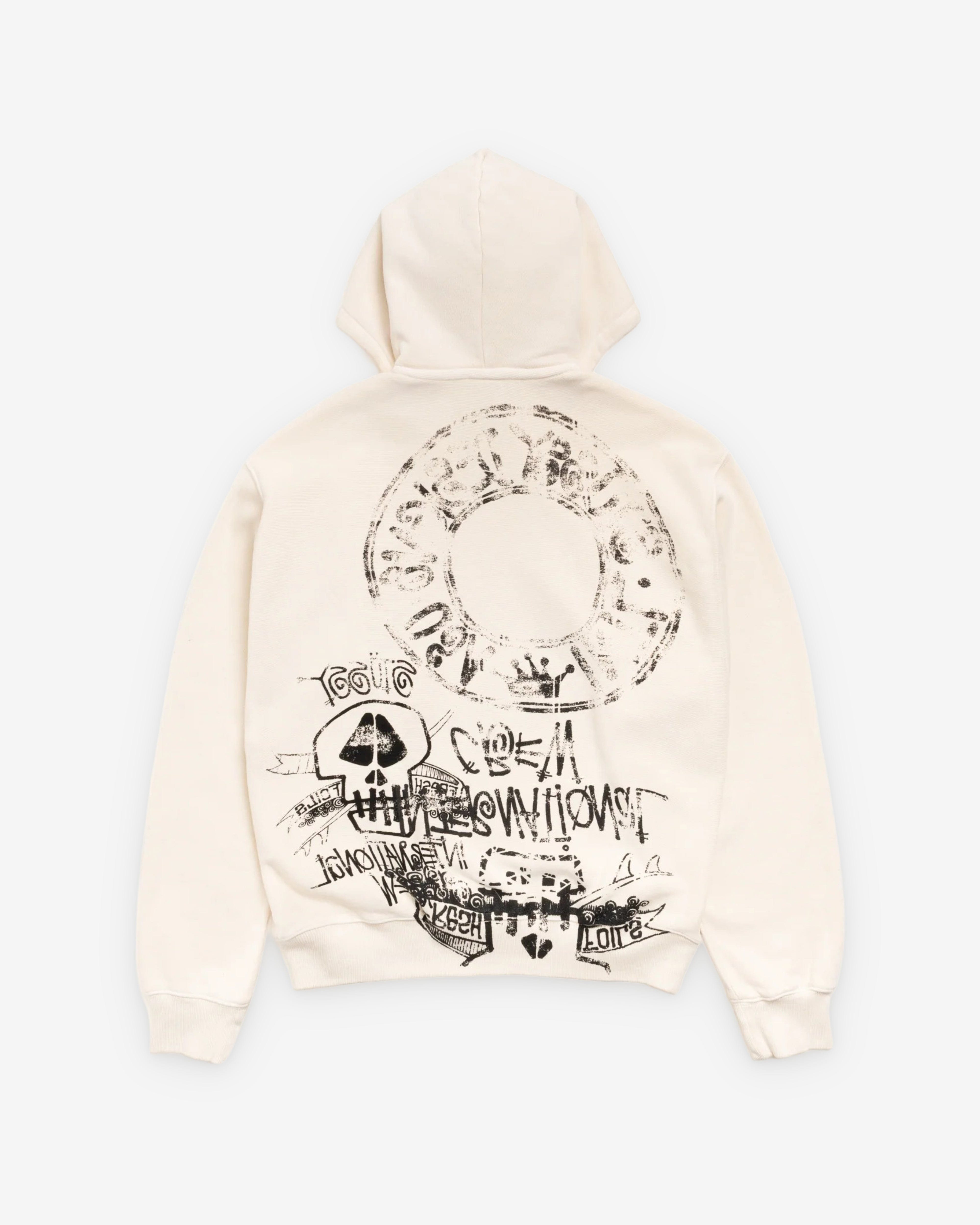 Stüssy - Men's Skulls Pigment Dyed Zip Hoodie - (Bone)