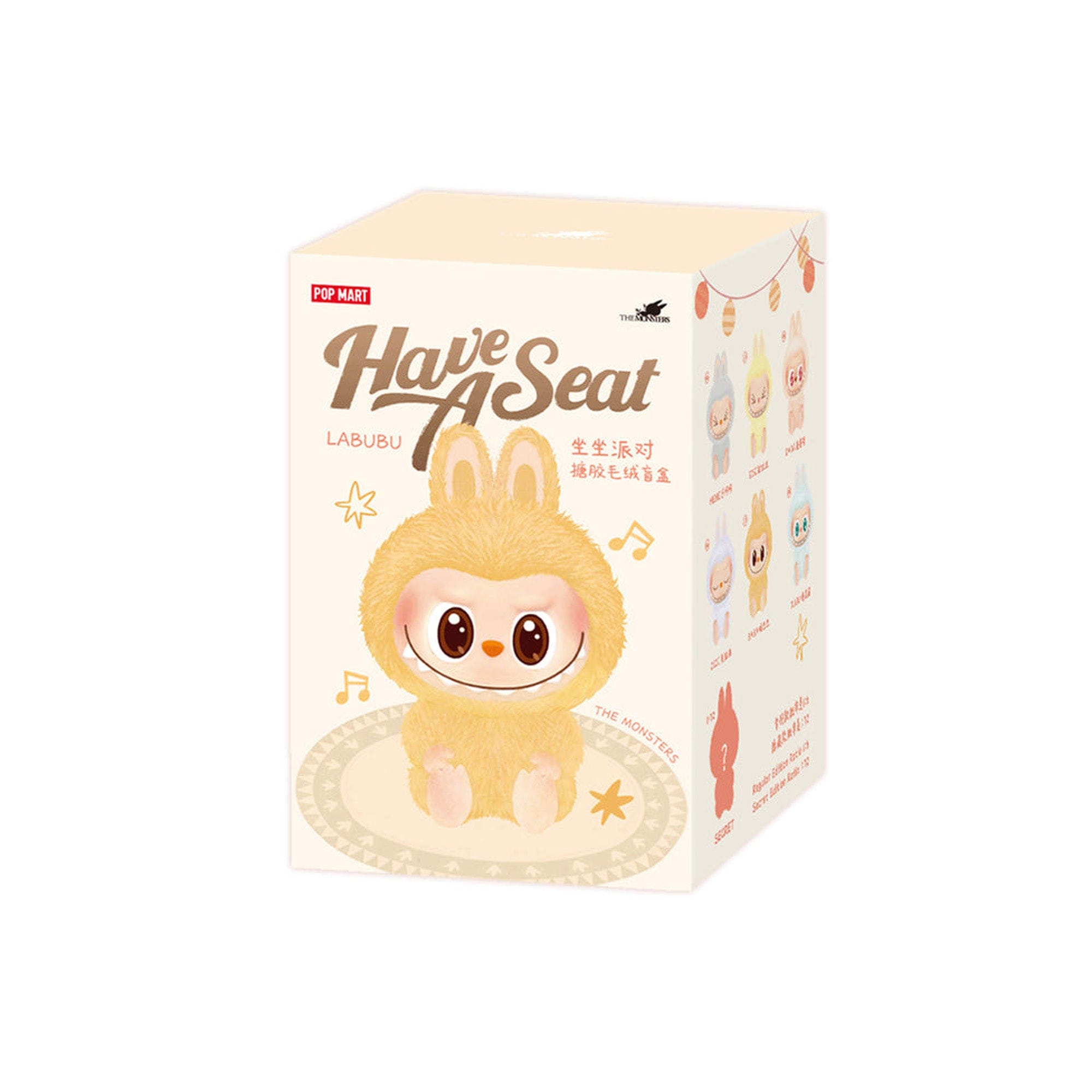 POP MART The Monsters LABUBU Have a Seat Vinyl Plush Pendant Face Sealed Case (6 Blind Boxes)