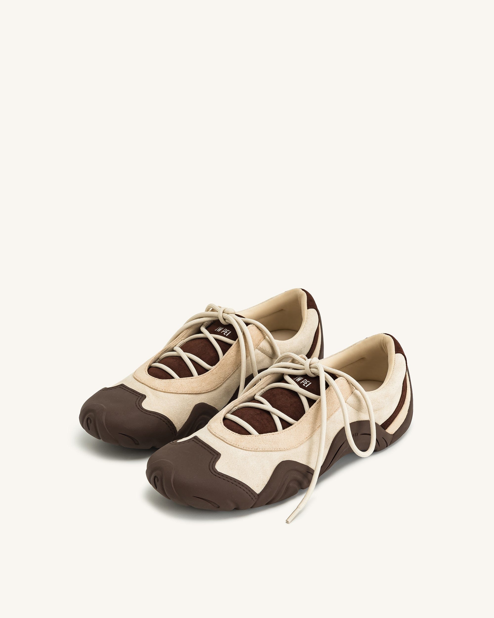Jw Pei Caitlin Lace Up Ballerina Sneakers Light Brown