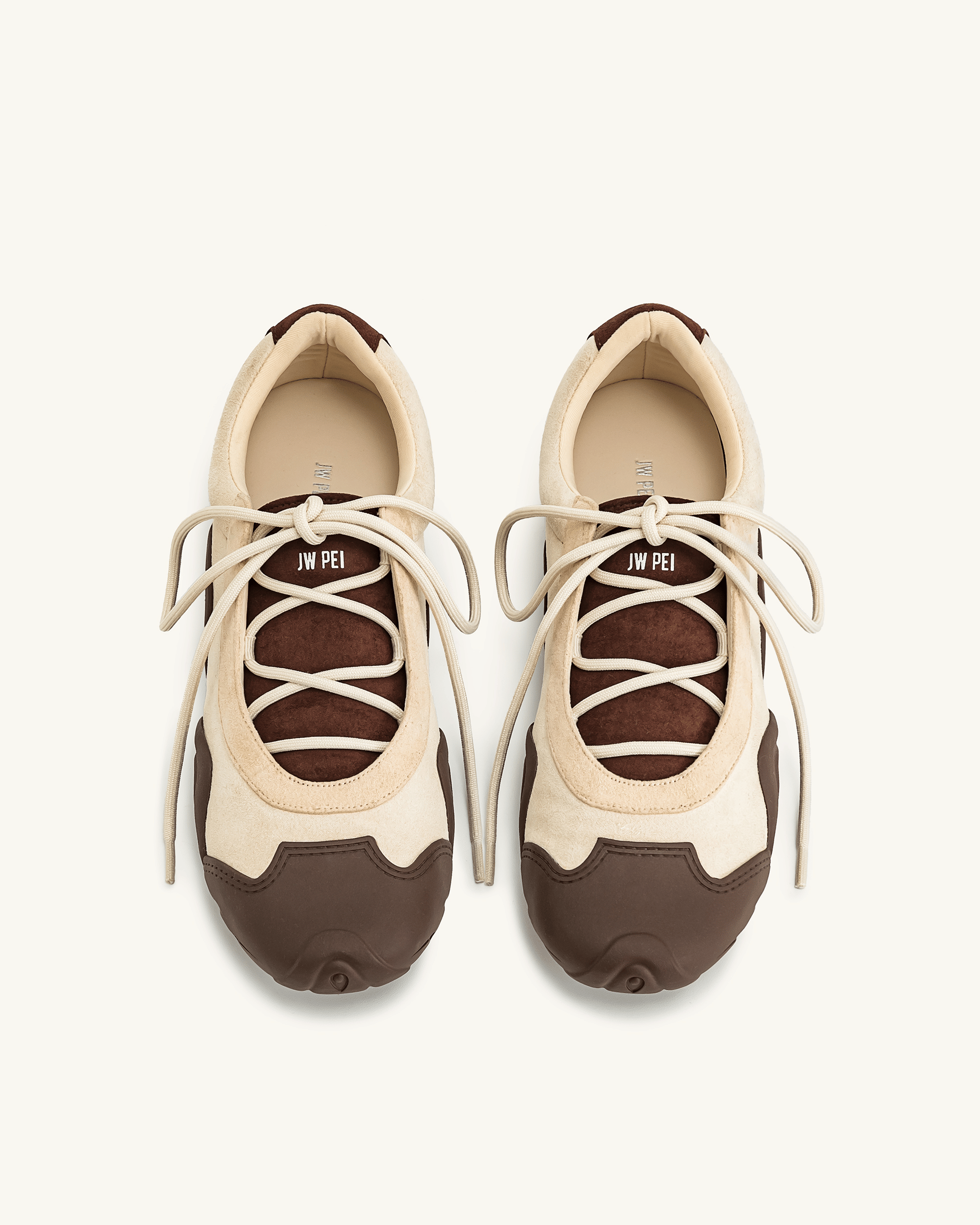 Jw Pei Caitlin Lace Up Ballerina Sneakers Light Brown