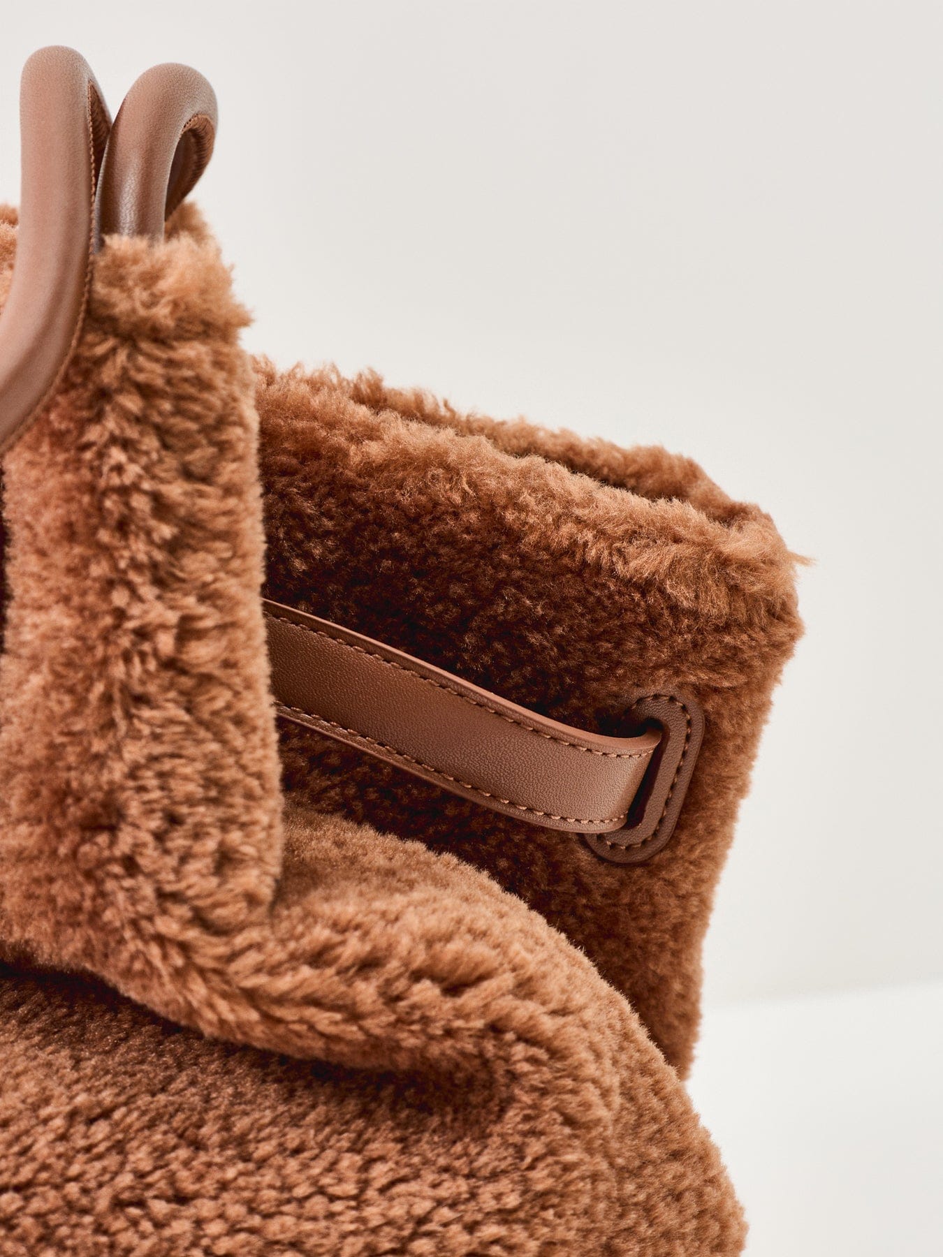 JW PEI Hana Faux Fur Medium Tote Bag Coffee Brown