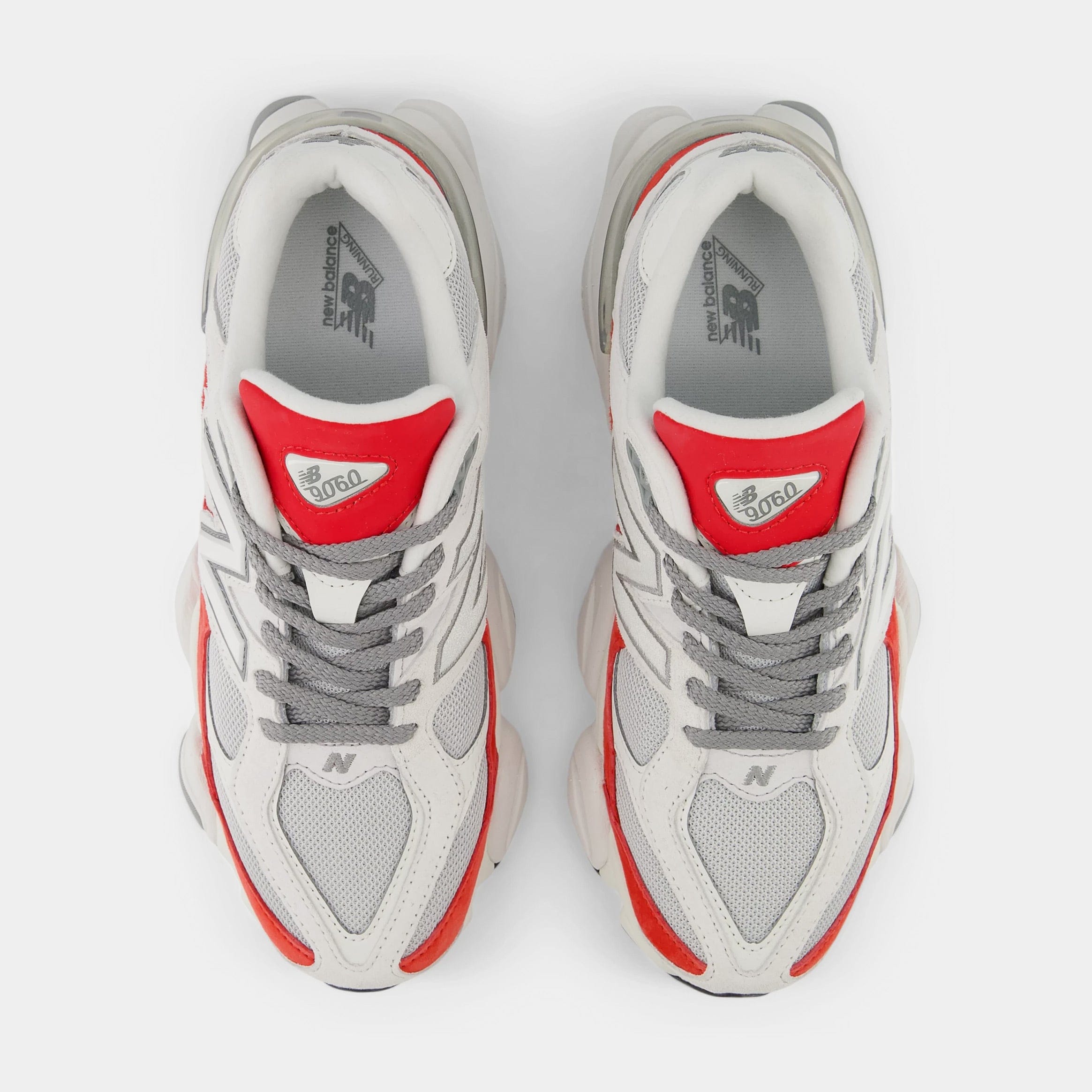 Newbalance 9060 Mens Running Shoes (White/Grey/Red)