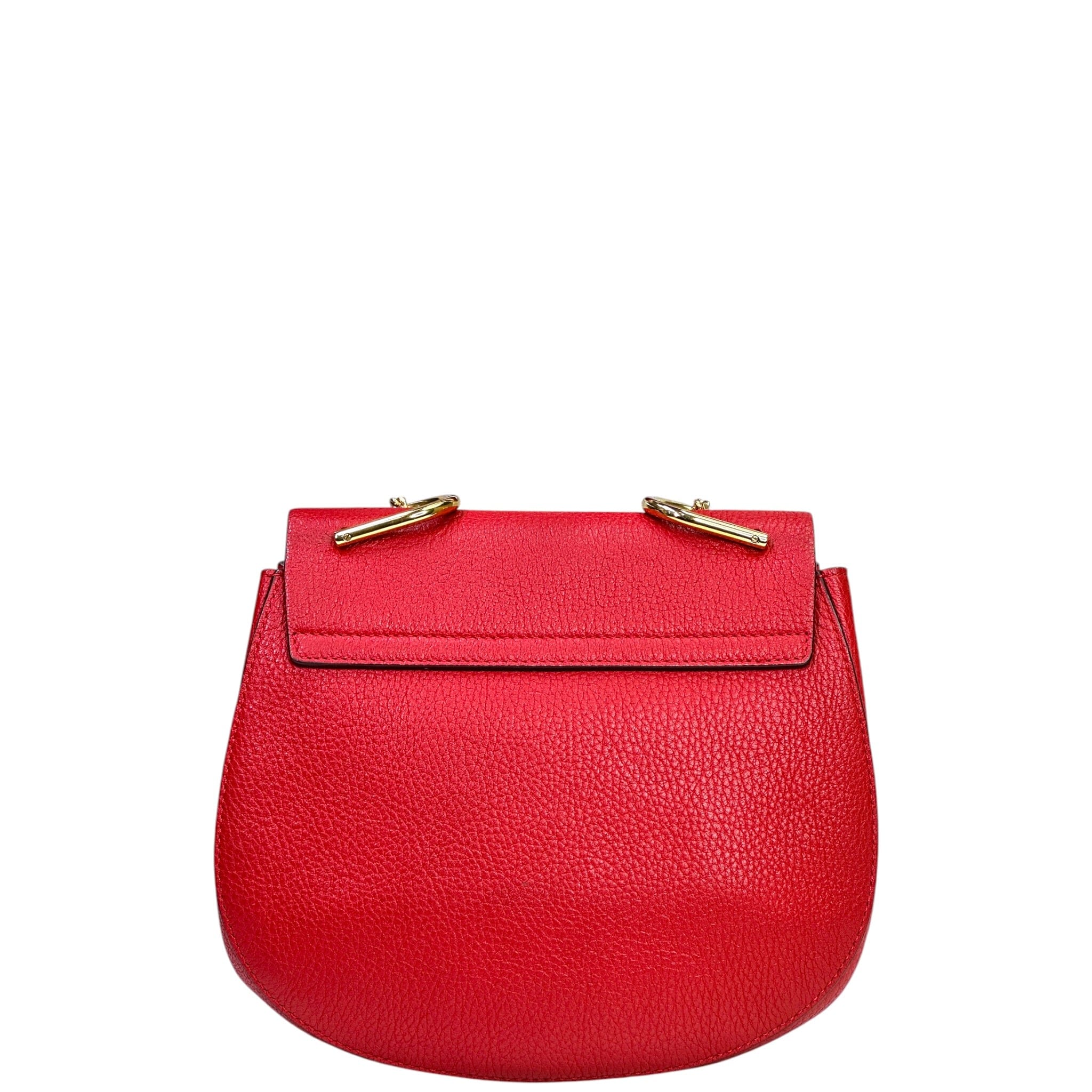 Chloé Drew Chain Shoulder Bag Red Pebbled Leather