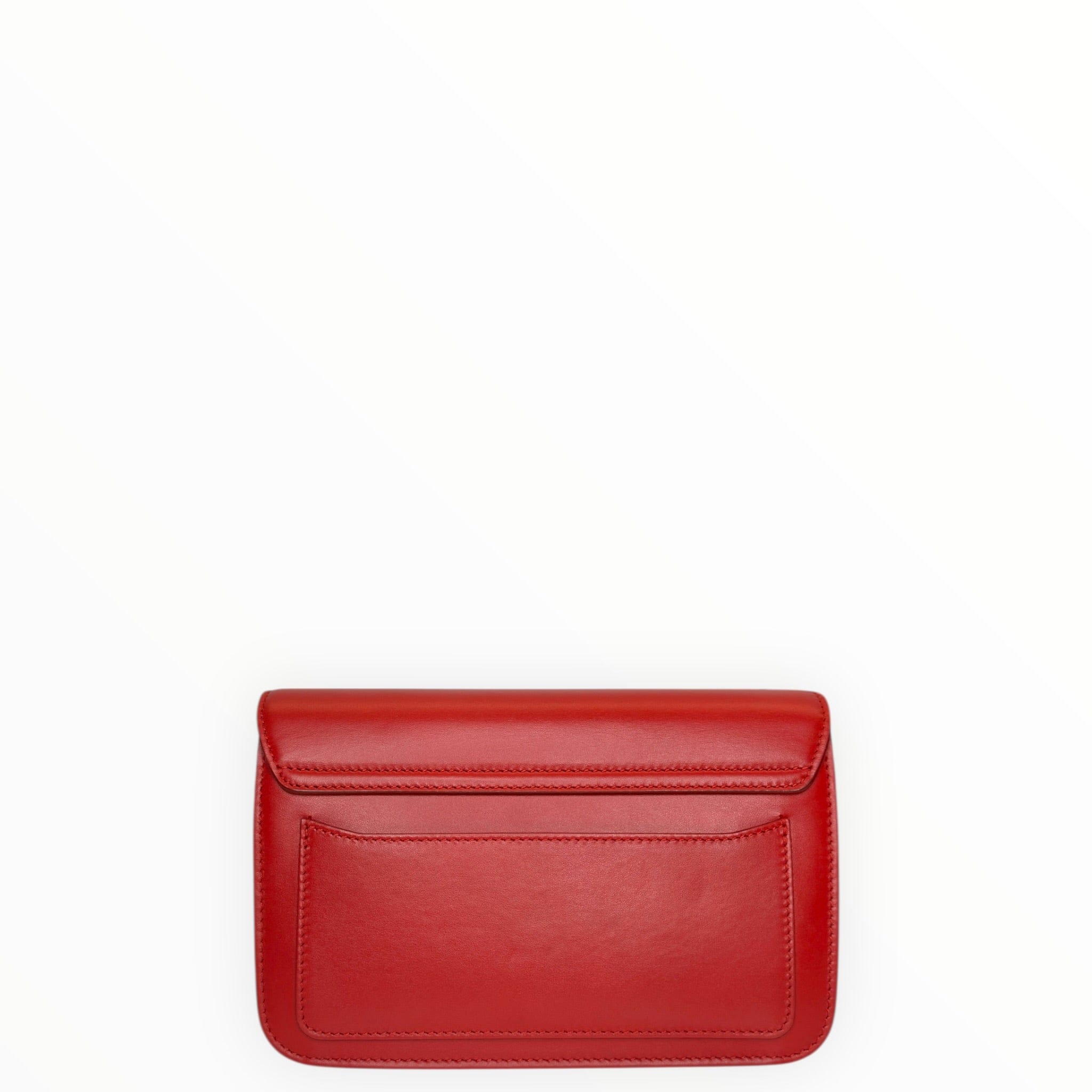 Chloé C Chain Shoulder Bag Red Suede - trimmed Leather