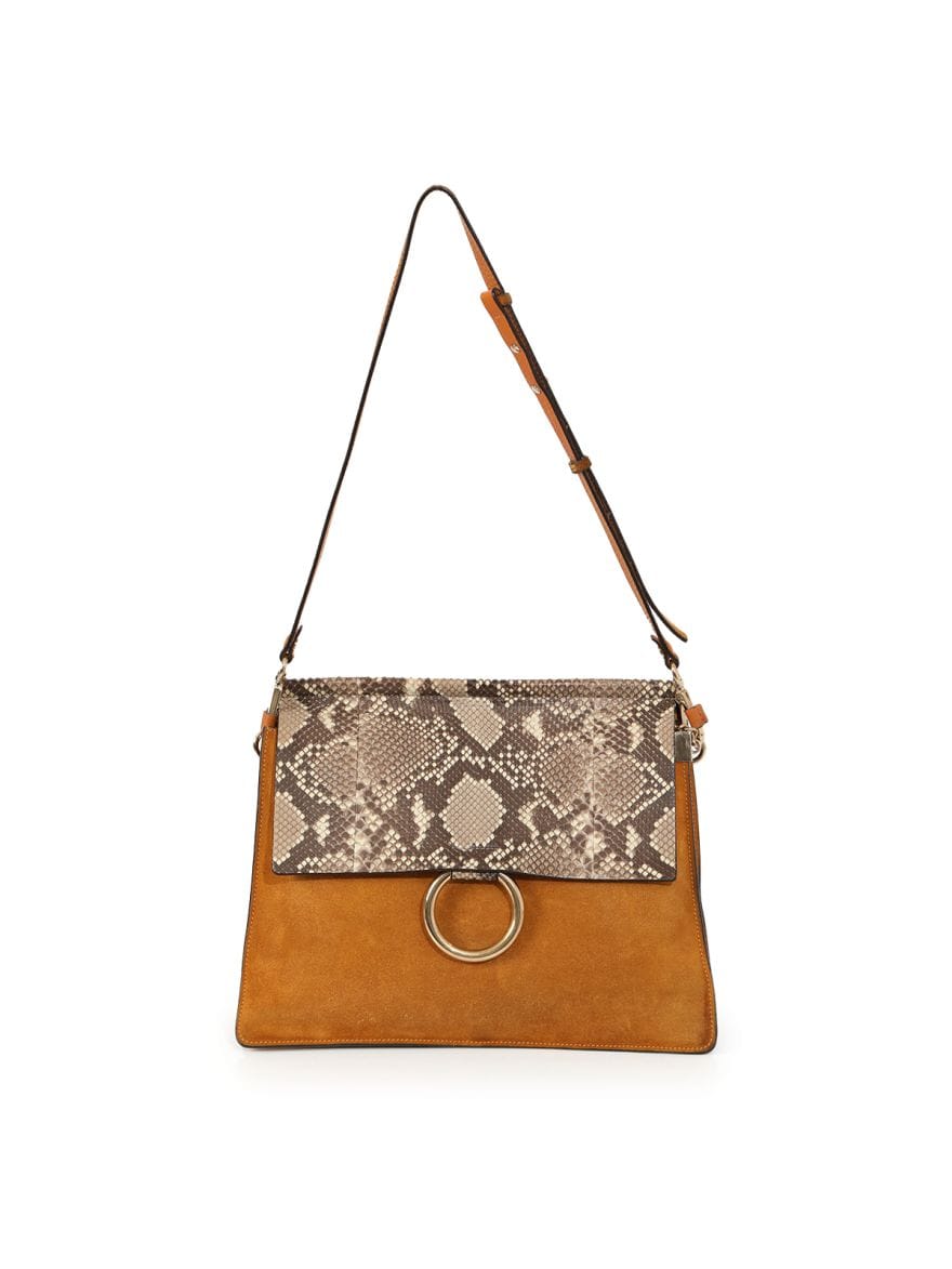 Chloe Medium Python Faye Shoulder Bag