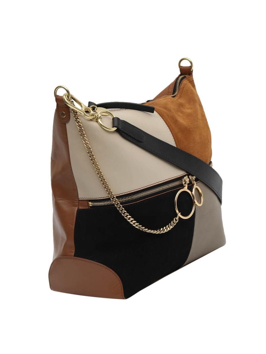 Chloe See By Tan Suede/Leather Shoulder Bag