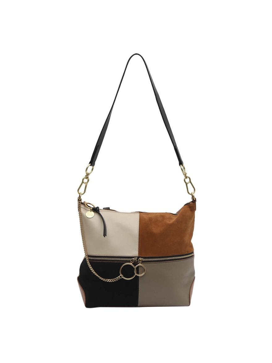 Chloe See By Tan Suede/Leather Shoulder Bag