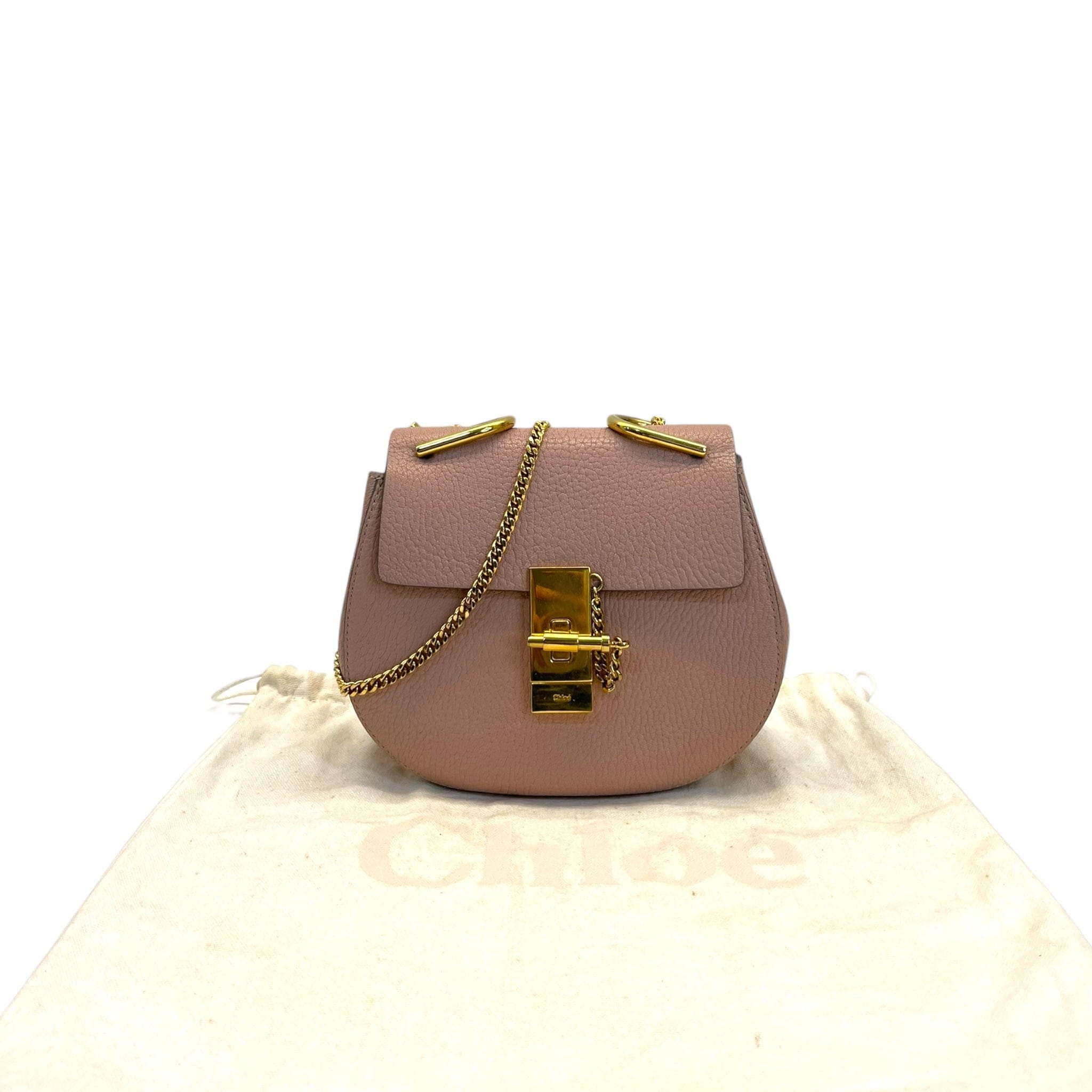 Chloe Drew Small Shoulder Bag Pink Leather