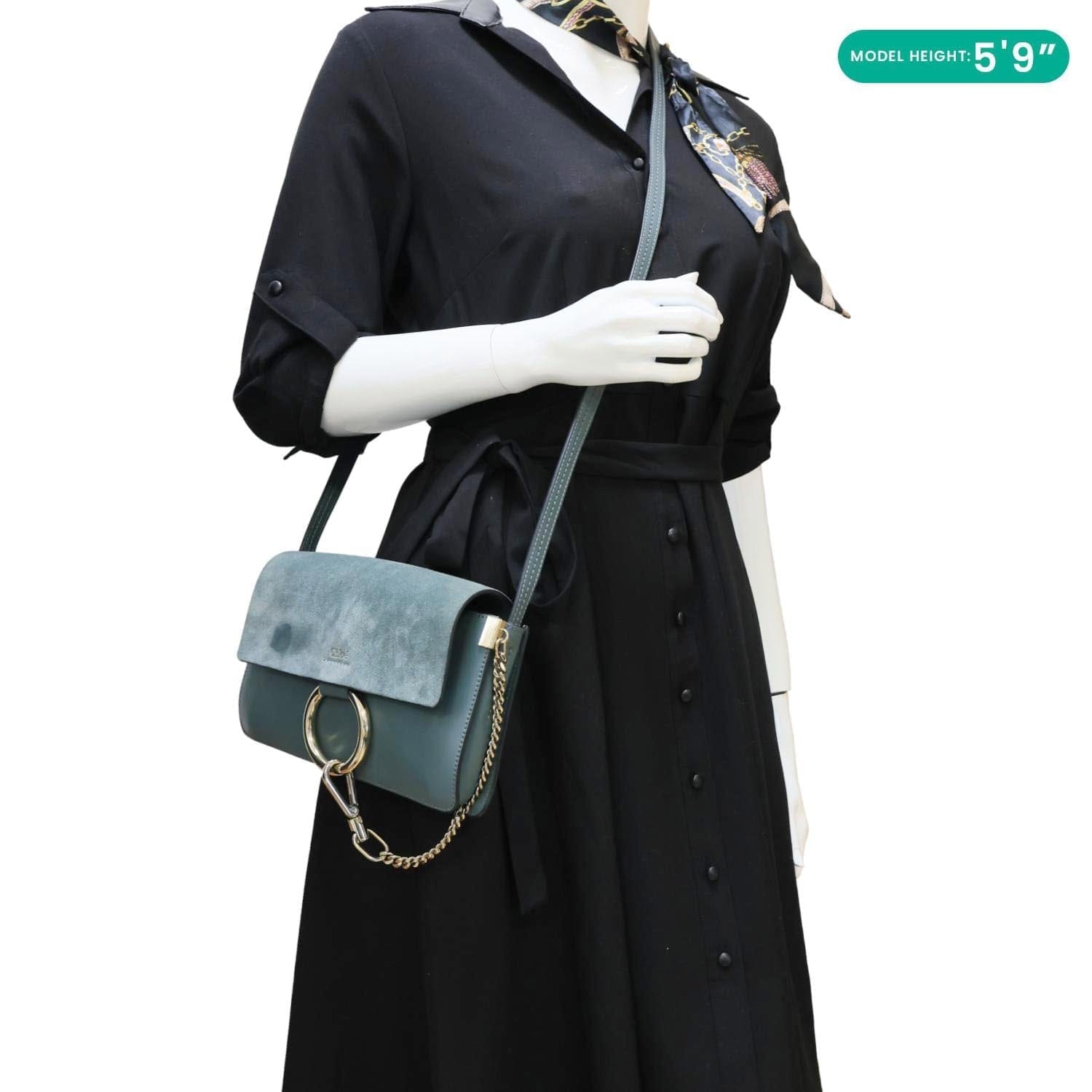 CHLOE Faye Small Suede Shoulder Bag Blue