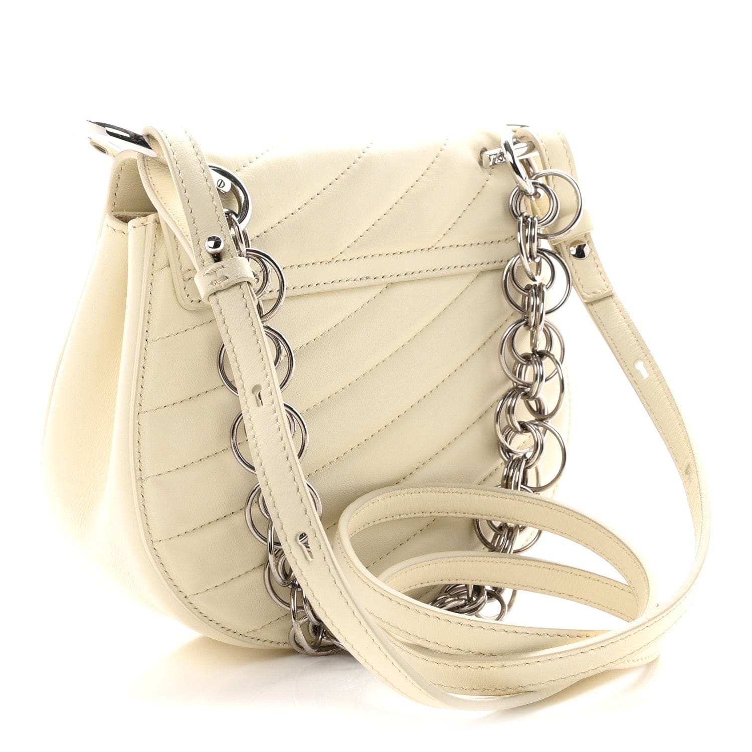 Chloe Calfskin Quilted Mini Drew Bijou Shoulder Bag Natural White