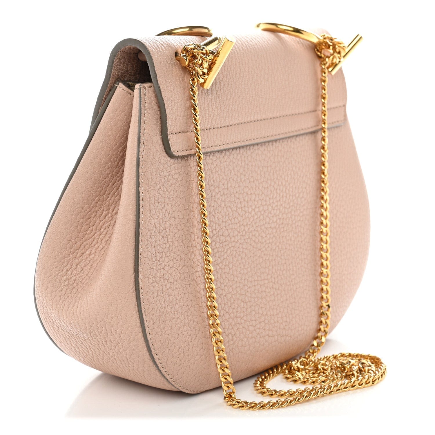 Chloe Grained Lambskin Drew Shoulder Bag Cement Pink