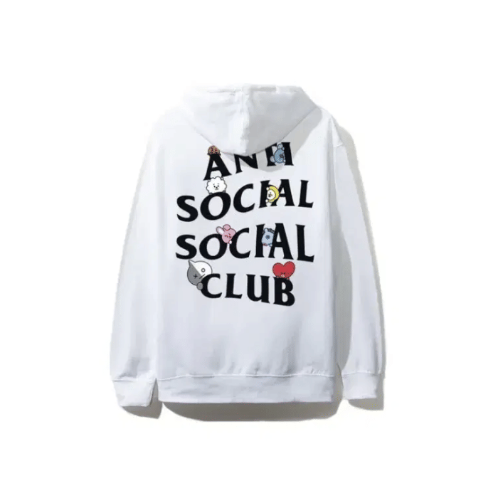 Anti Social Social Club x BT21 Hoodie White