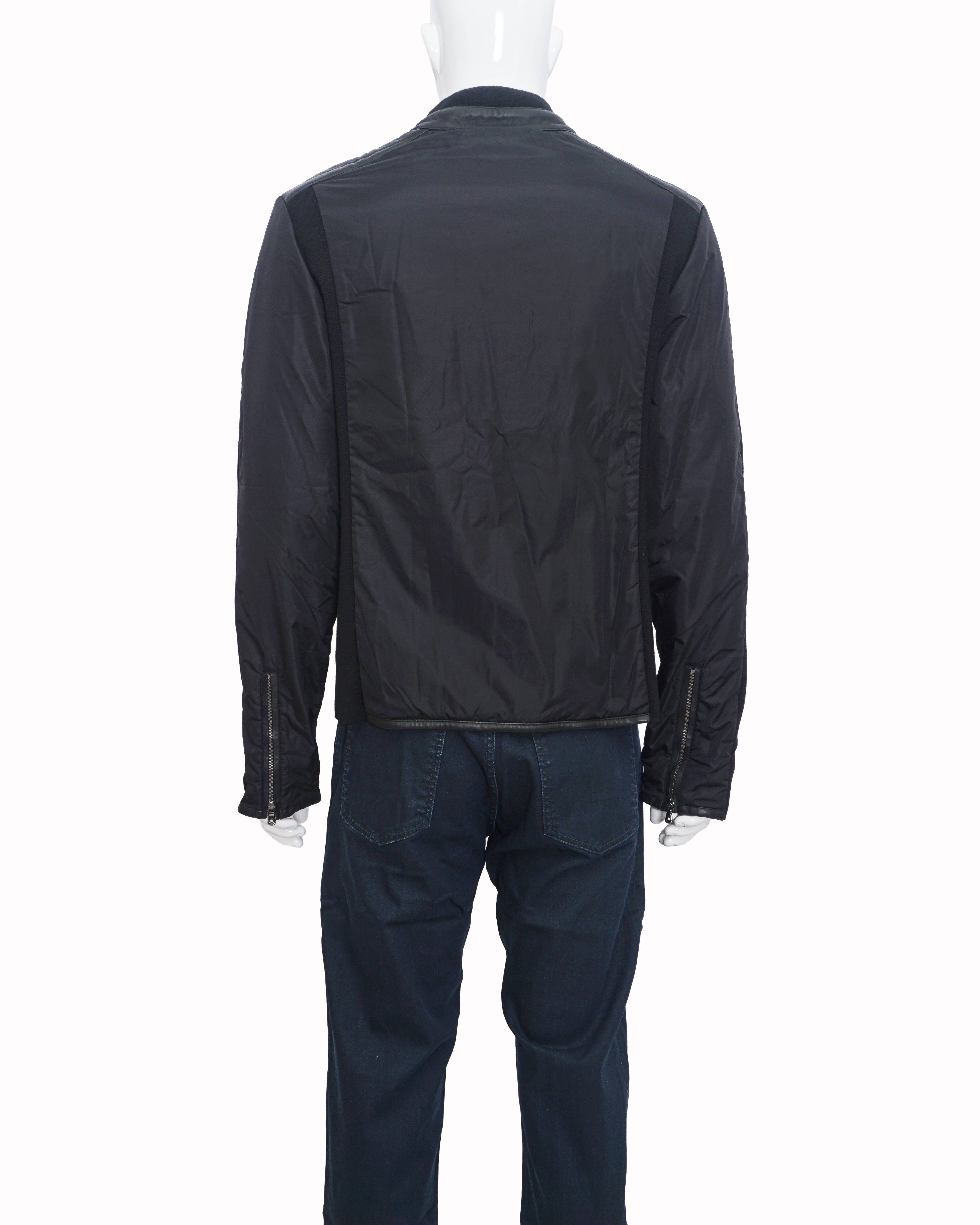 Dolce & Gabbana Plaque Logo Leather Biker Jacket