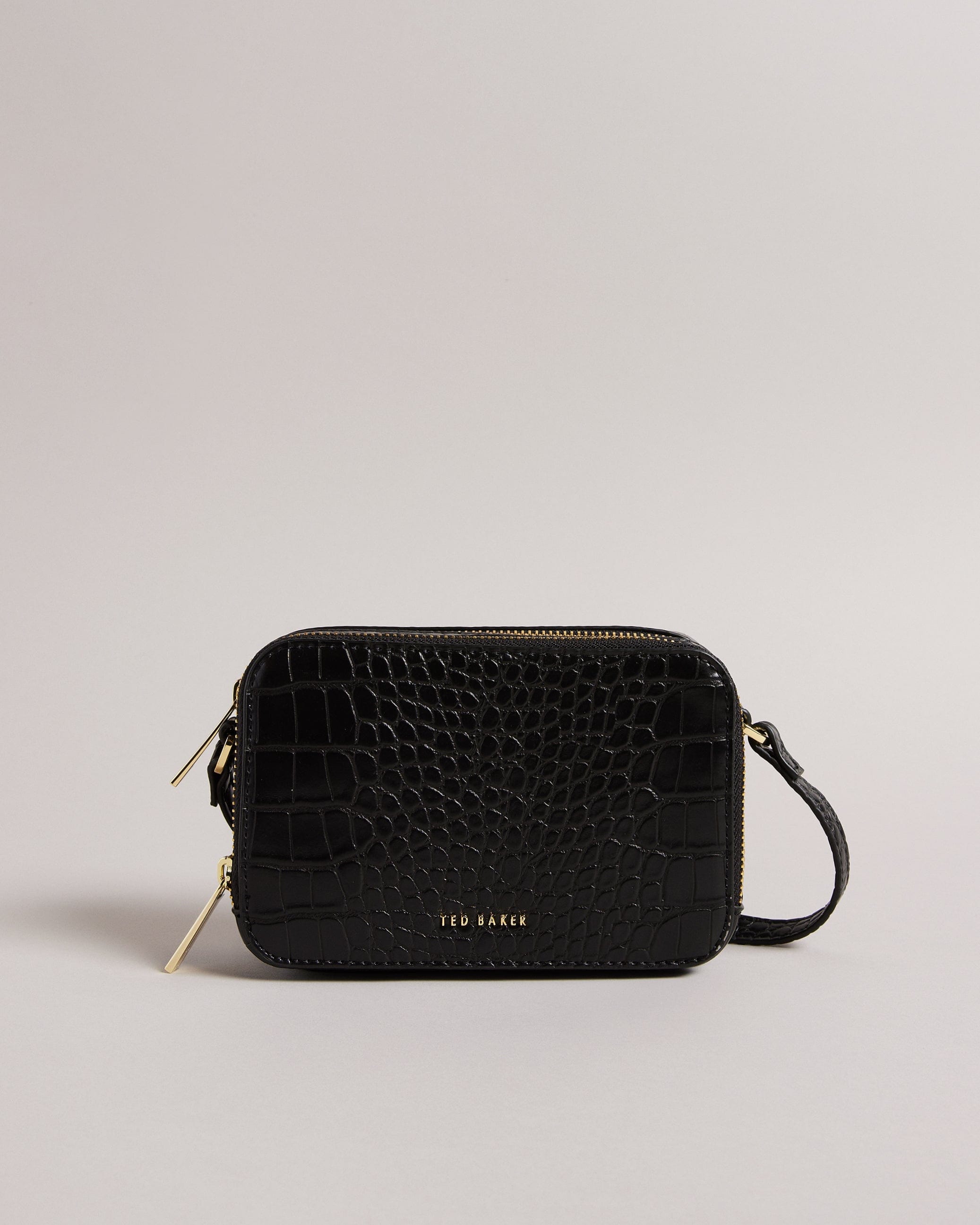 Ted Baker Stina Croc Effect Camera Bag Black