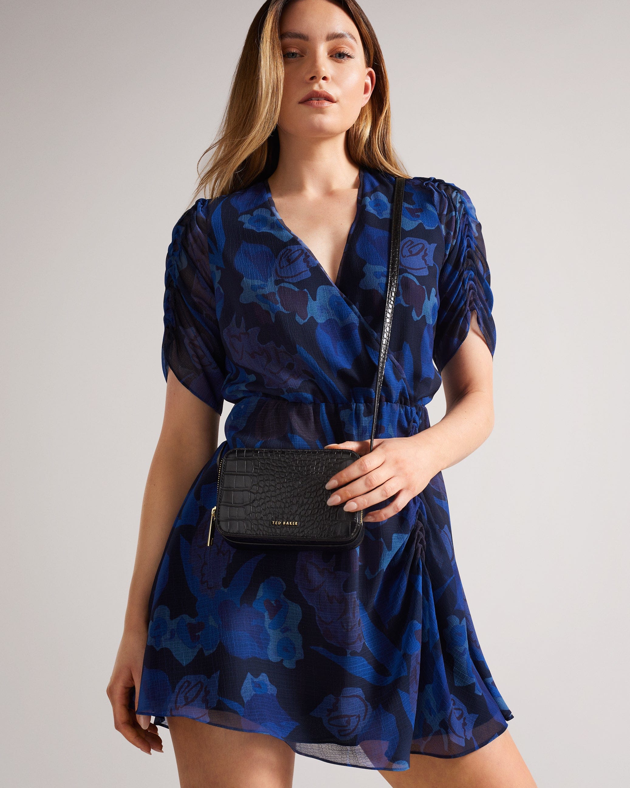 Ted Baker Stina Croc Effect Camera Bag Black