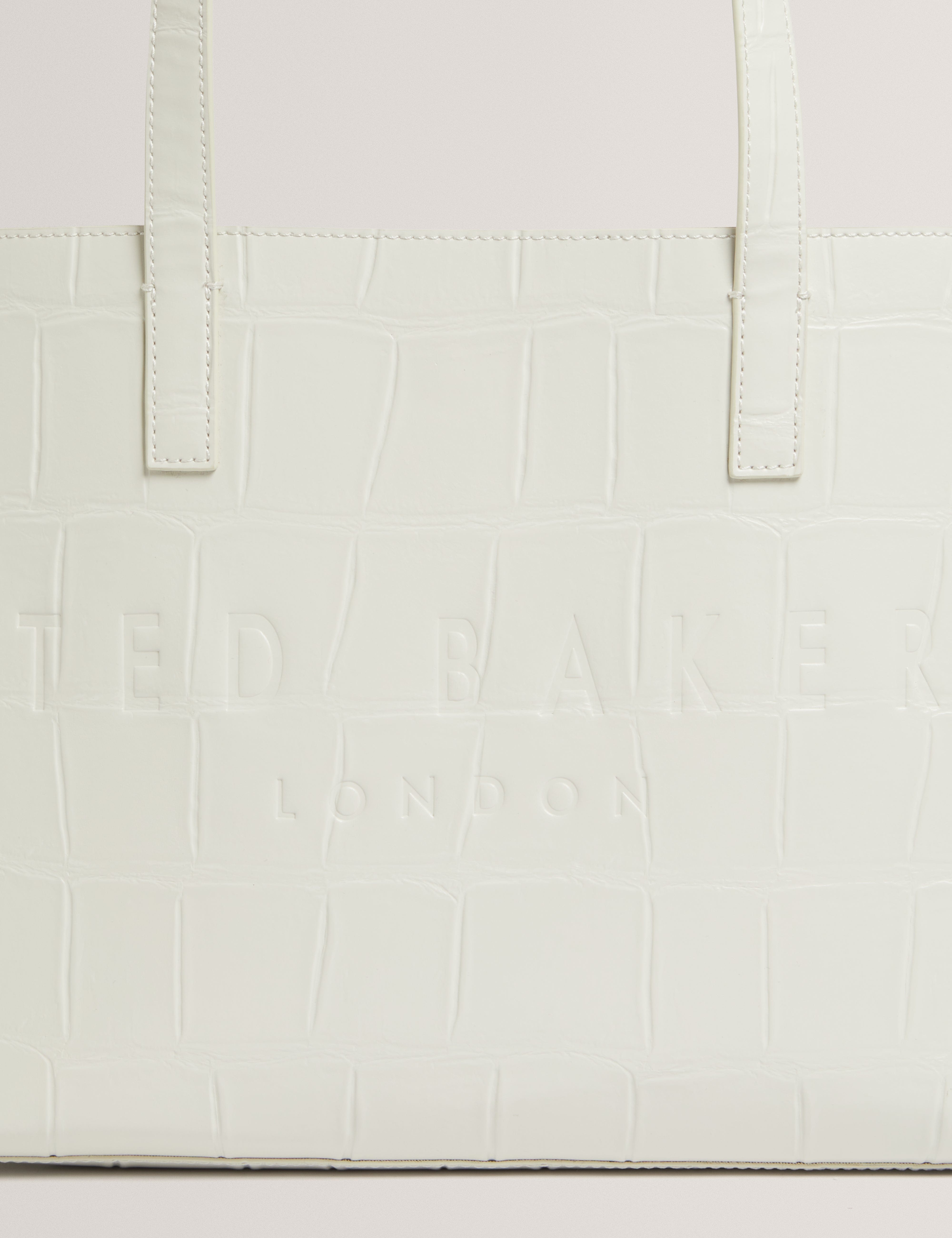 Ted Baker Croccon Croc Effect Large Icon Bag Ivory