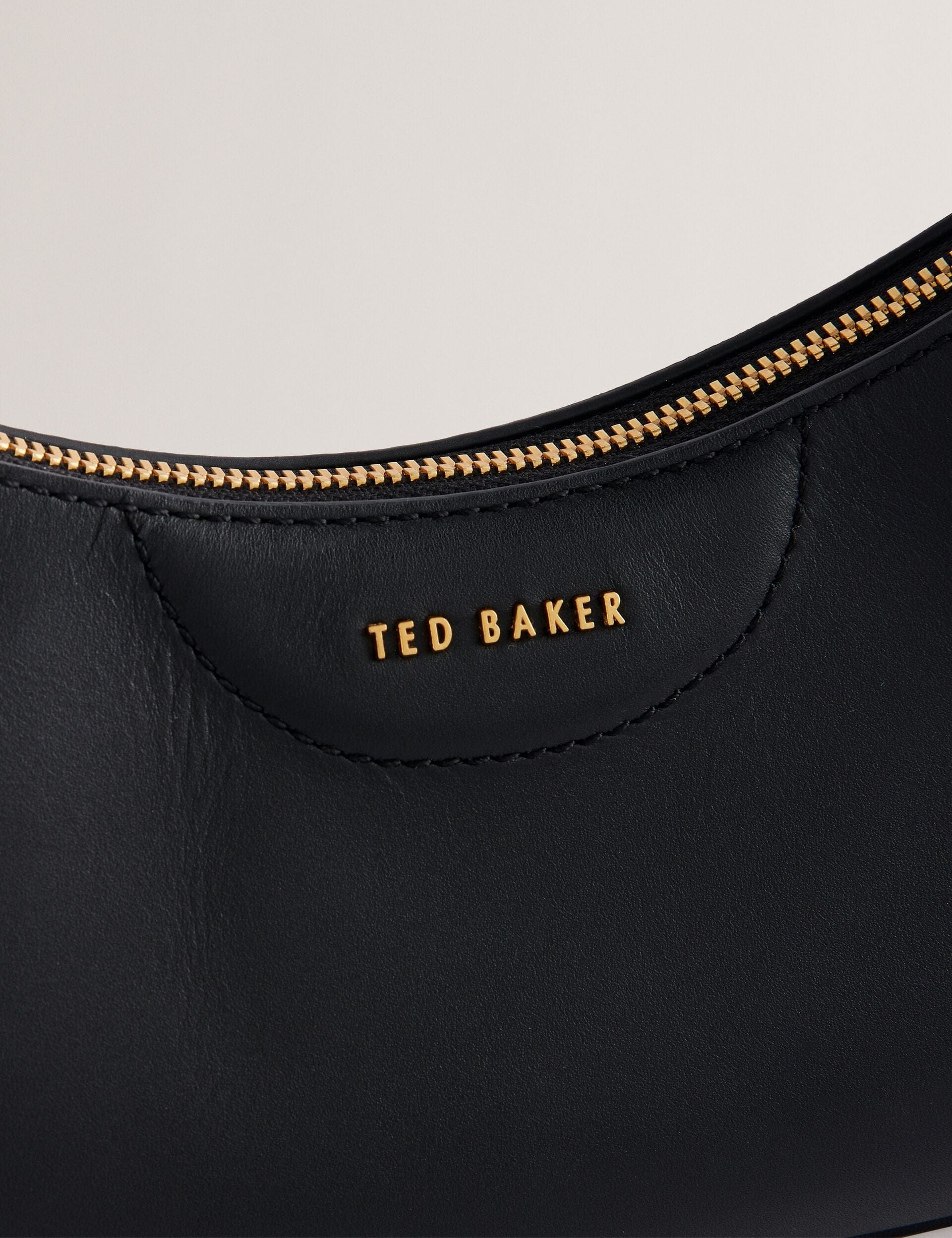 Ted Baker Essiy Leather Baguette Bag With Webbing Strap Black Women's