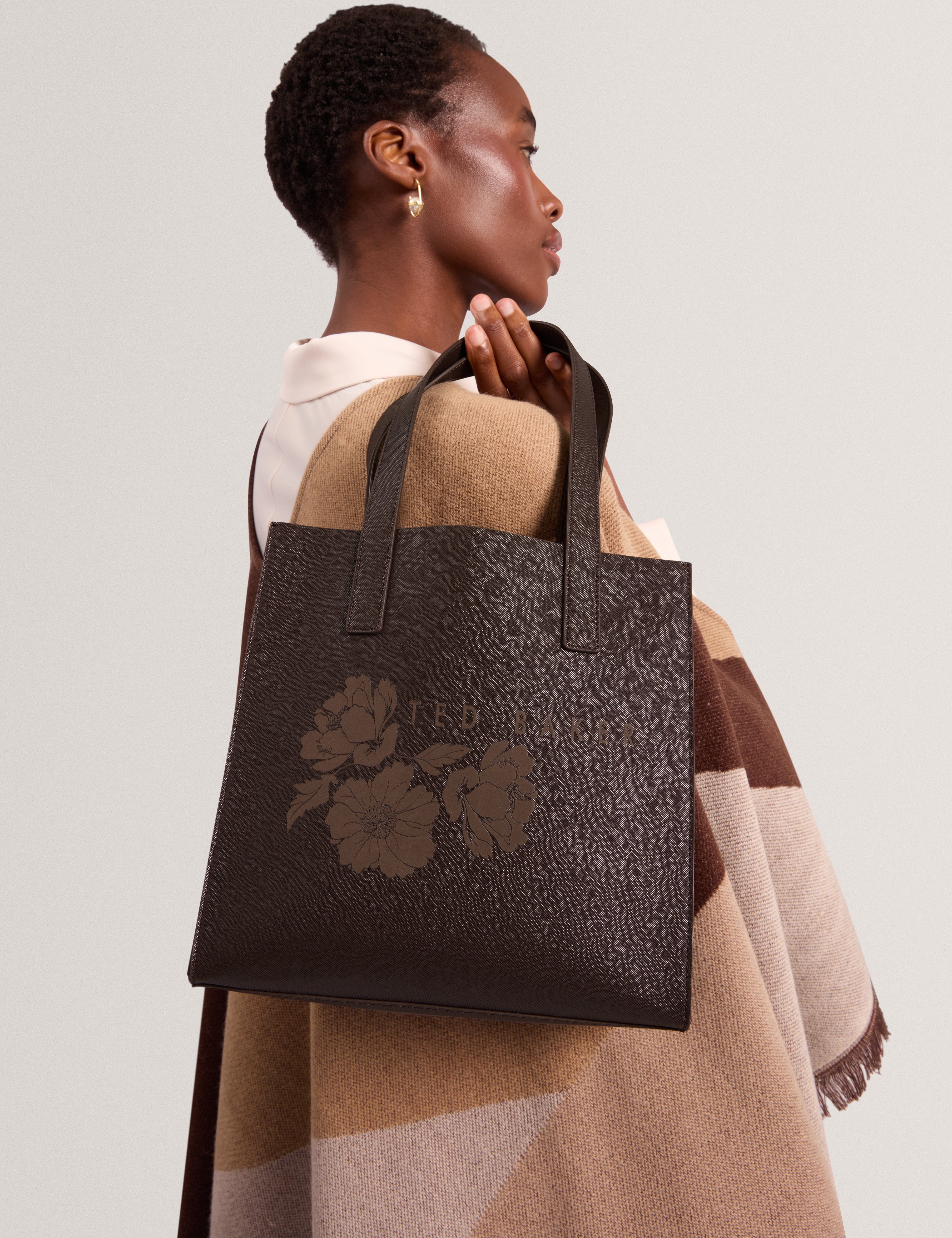 Ted Baker Ripcon Floral Graphic Small Icon Bag Brn - Choc
