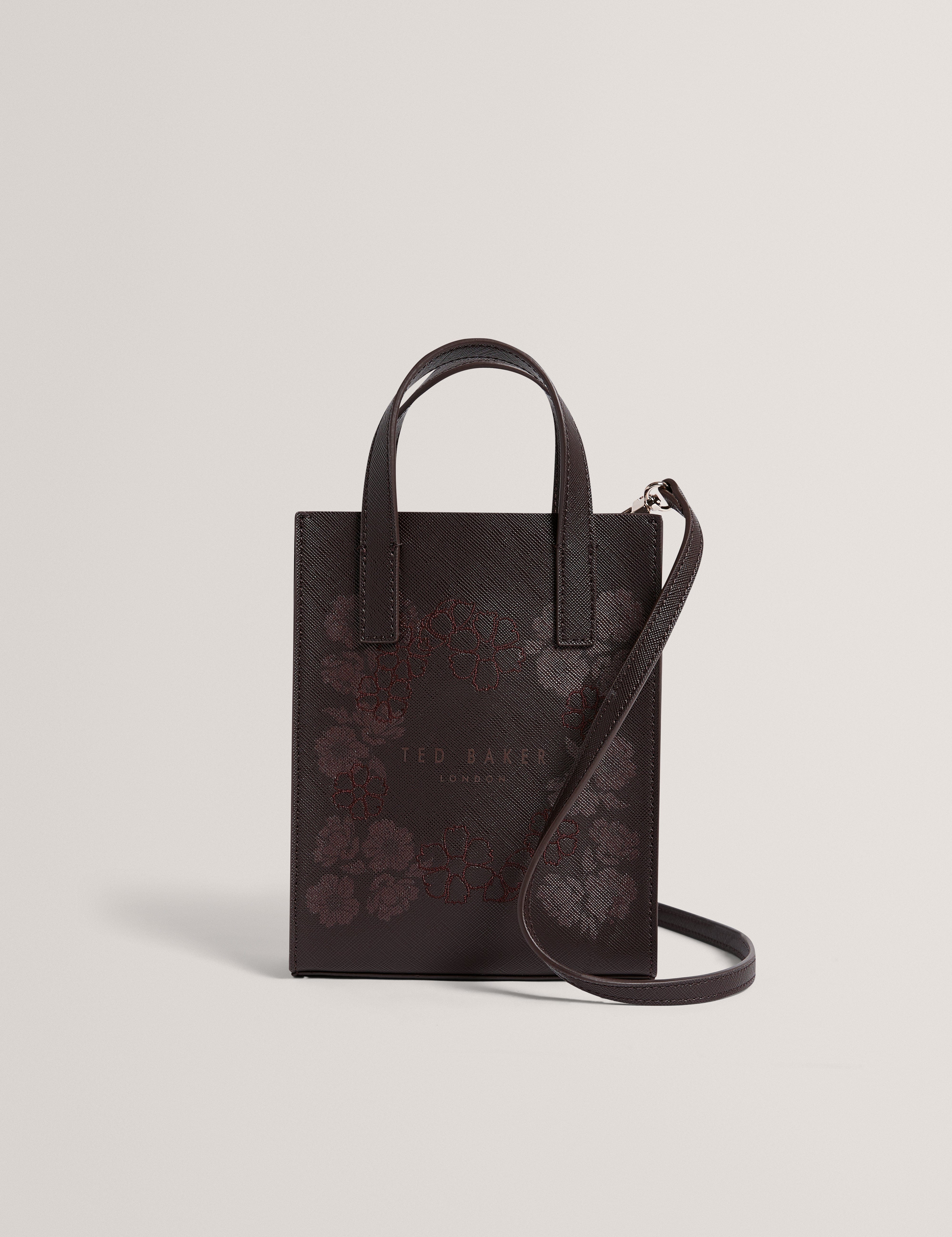 Ted Baker Reocon Embroidery Floral Mini Icon Bag Brn - Choc
