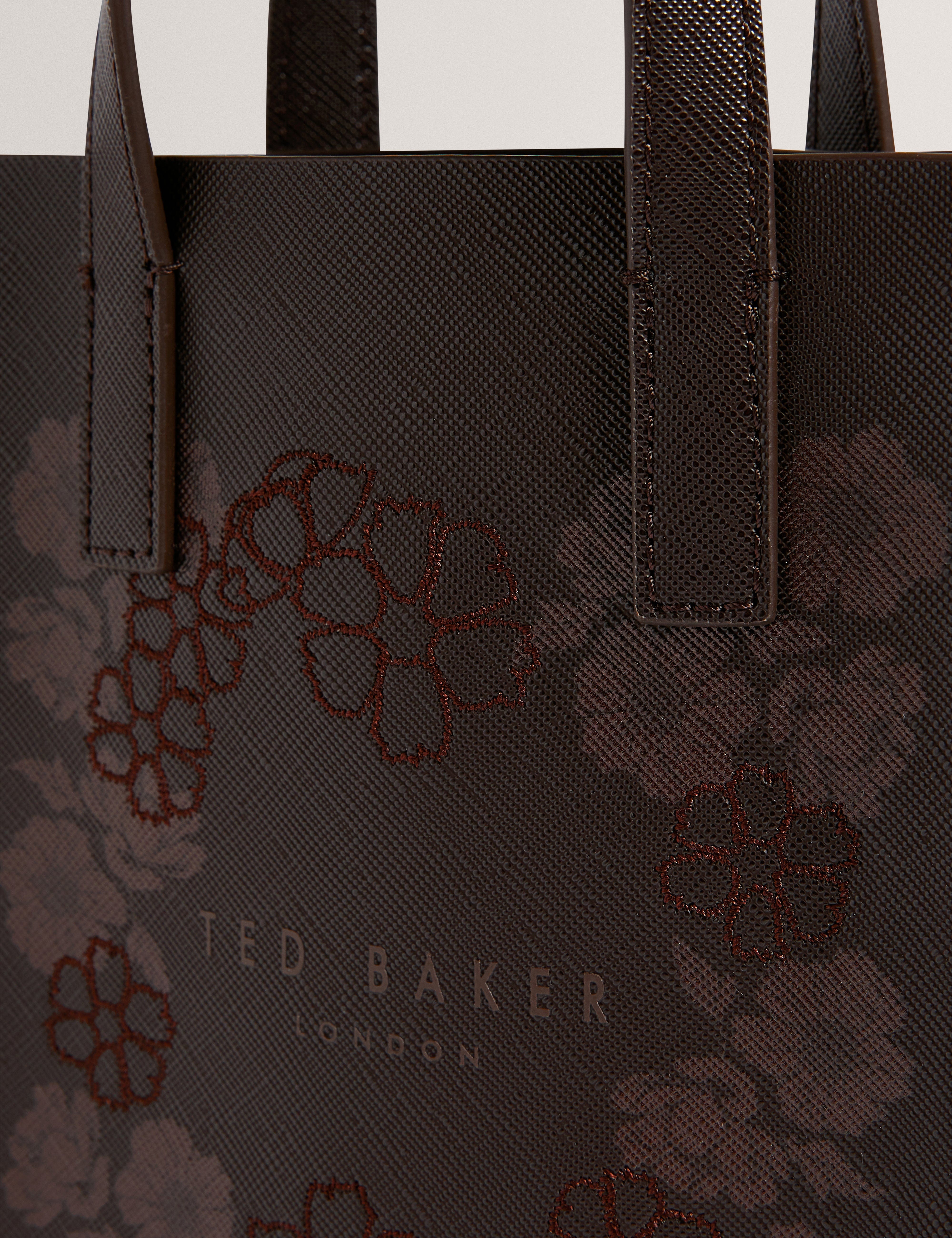 Ted Baker Reocon Embroidery Floral Mini Icon Bag Brn - Choc