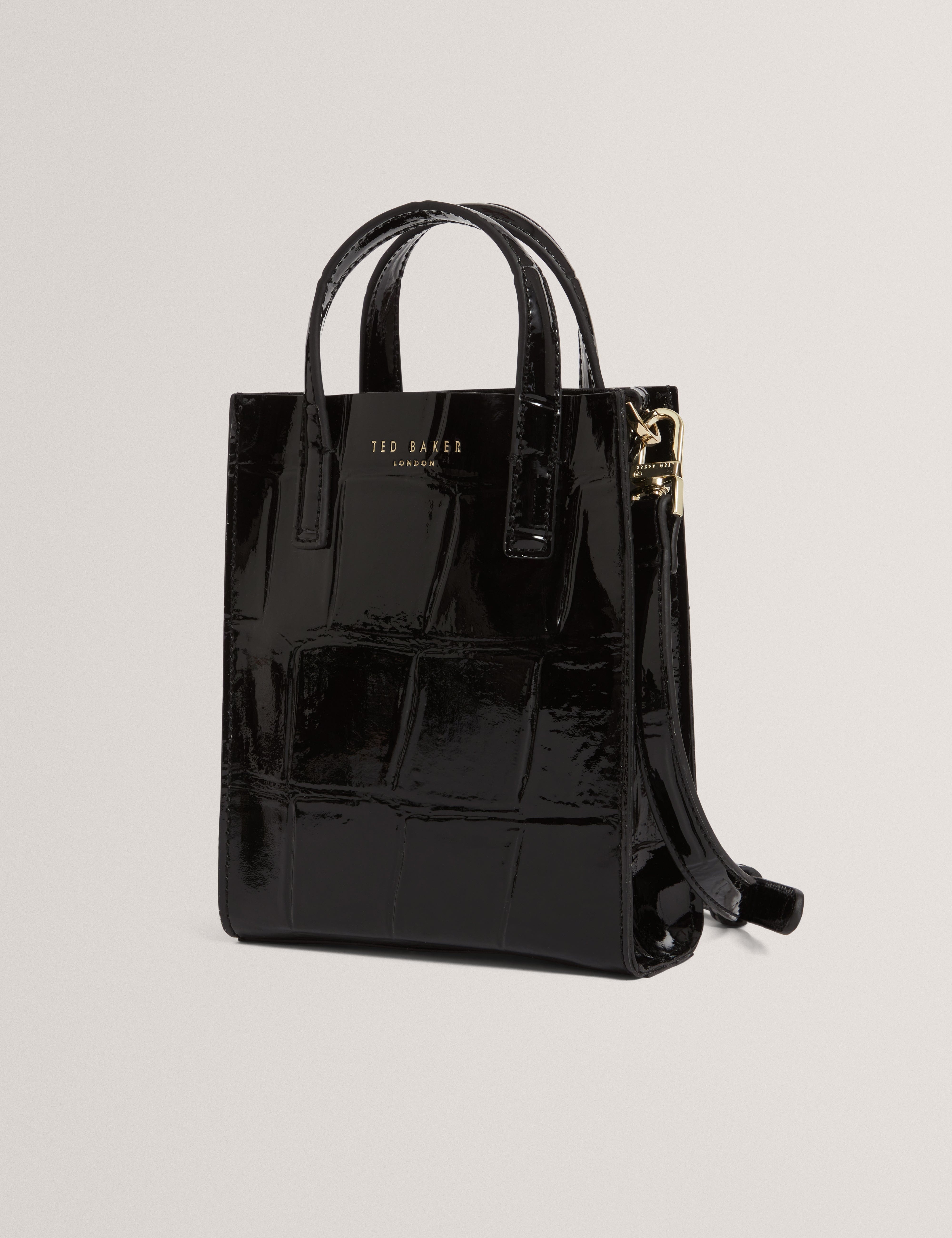 Ted Baker Viienna Croc Effect Mini Icon Bag Black