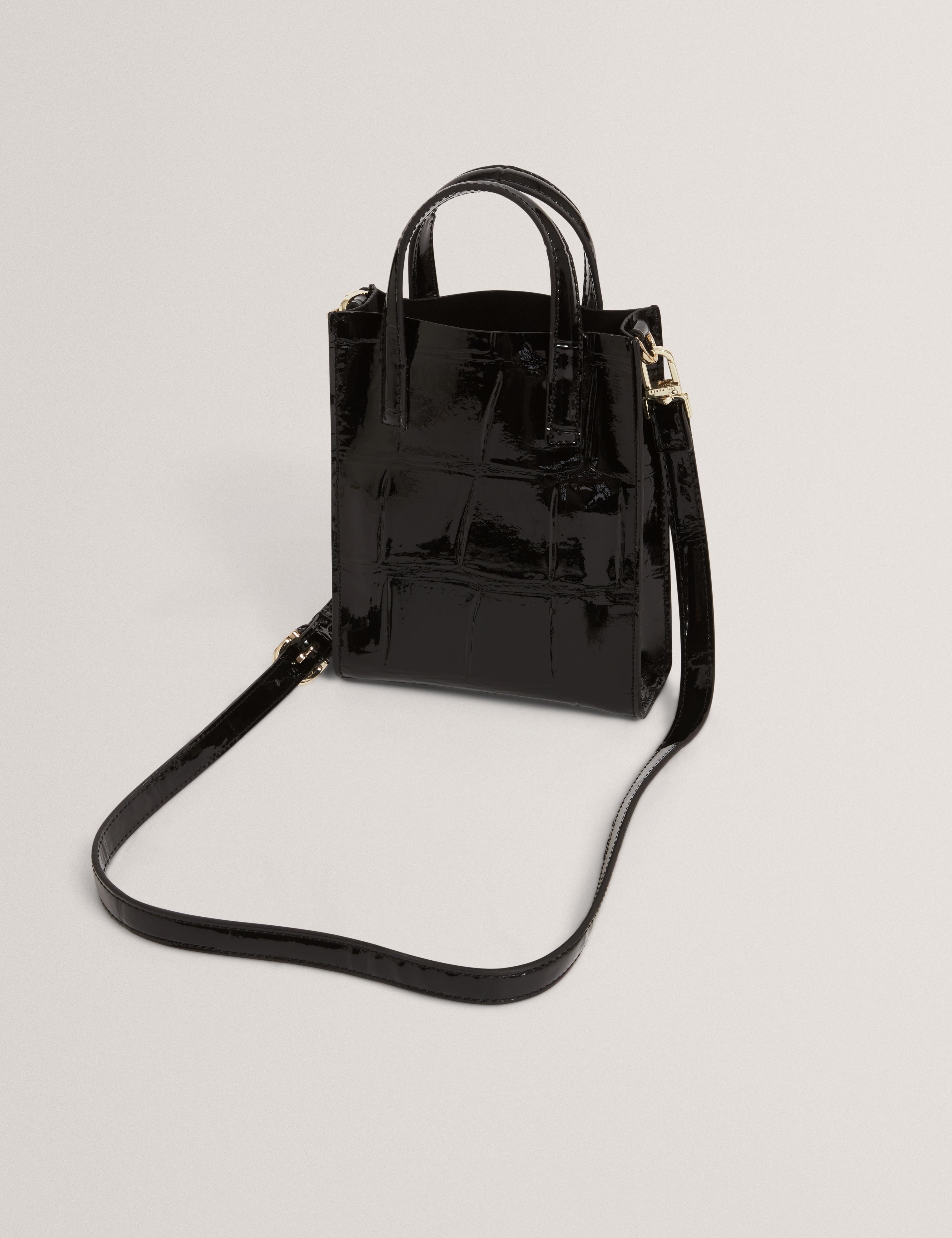 Ted Baker Viienna Croc Effect Mini Icon Bag Black
