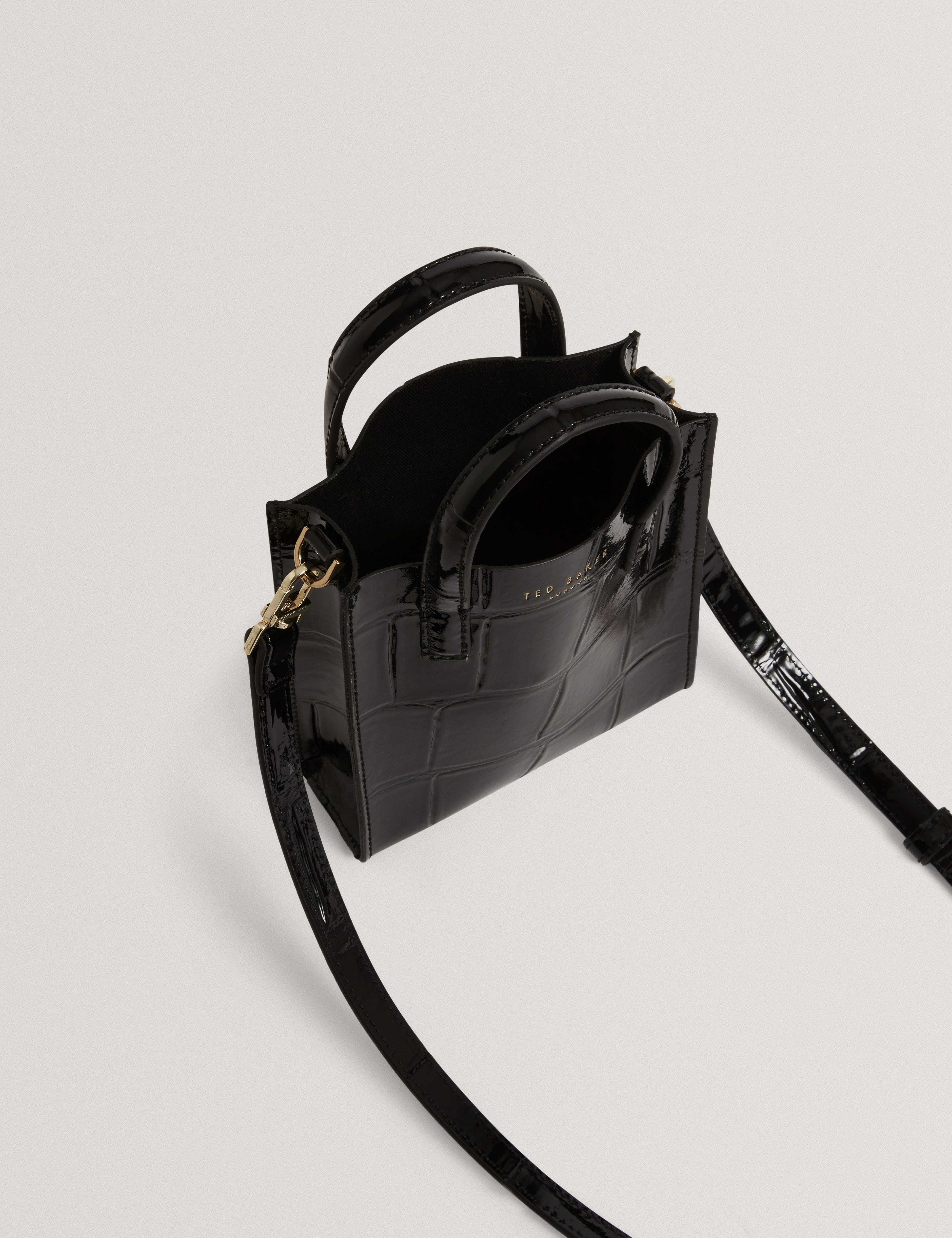 Ted Baker Viienna Croc Effect Mini Icon Bag Black