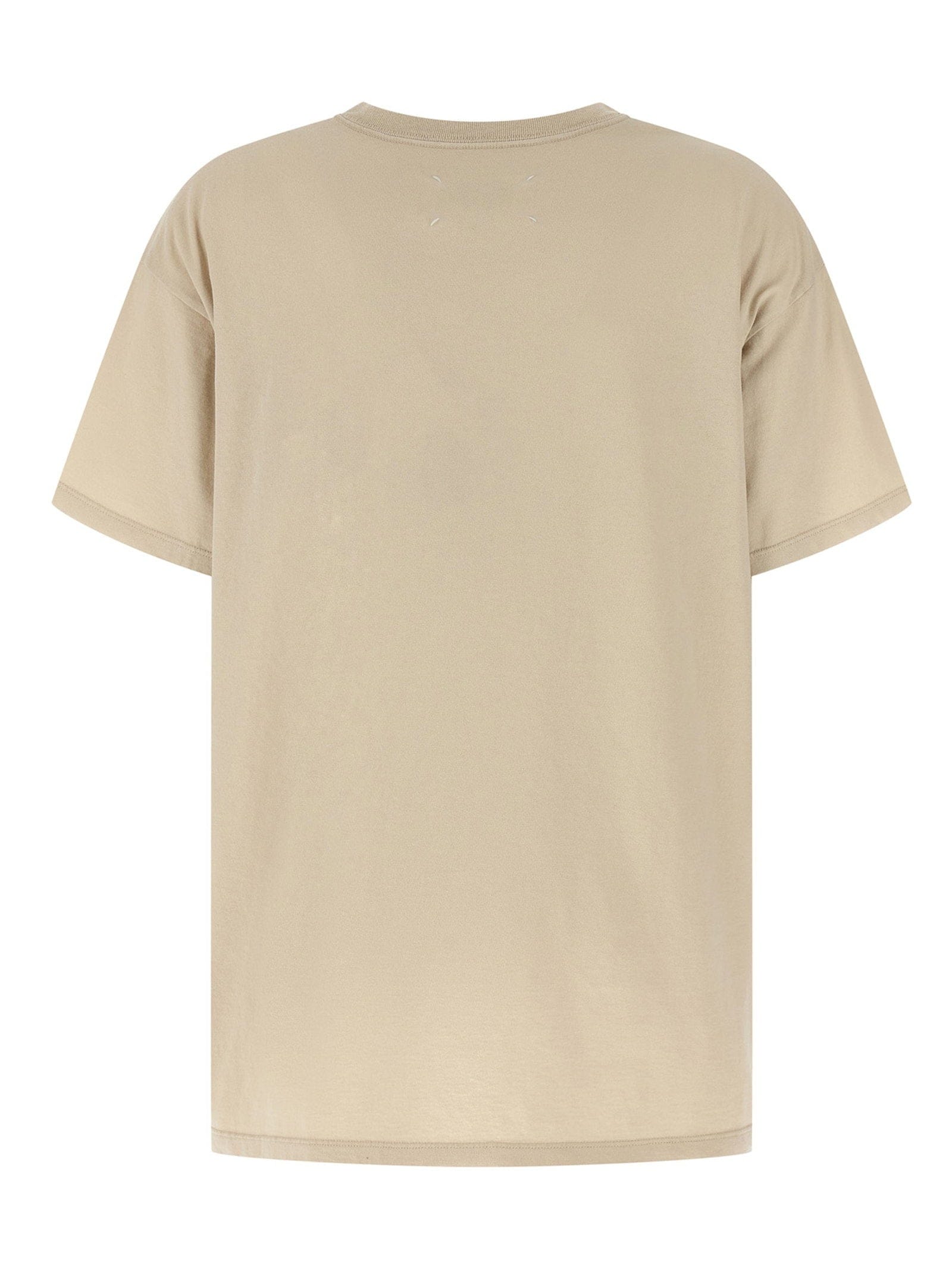 Maison Margiela Logo - Printed Cotton T - Shirt — Beige