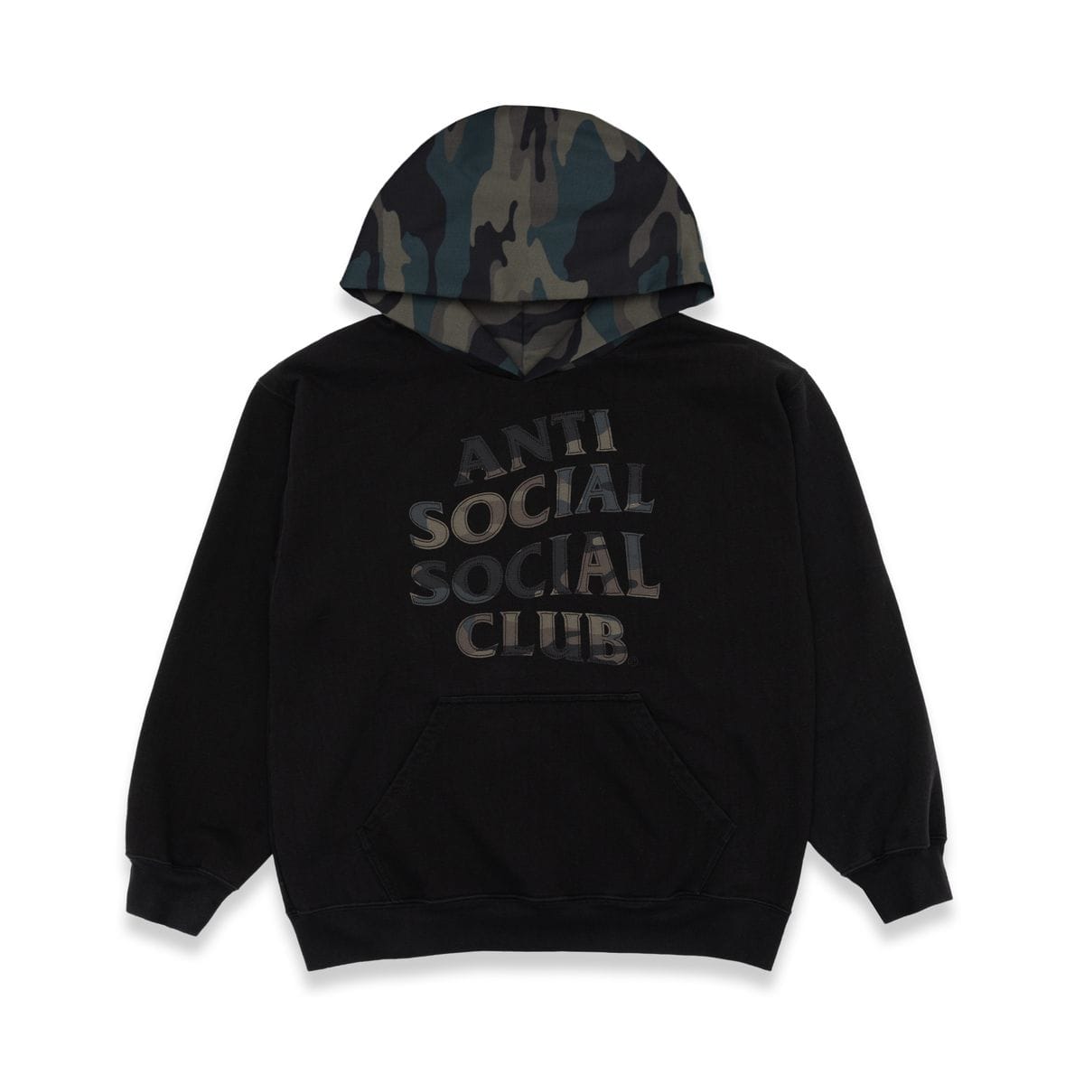 Anti Social Social Club Camo Applique Hoodie – Black Camo